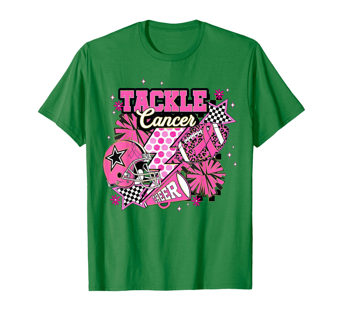Tackle Breast Cancer Awareness American Football Pink Ribbon T-Shirt