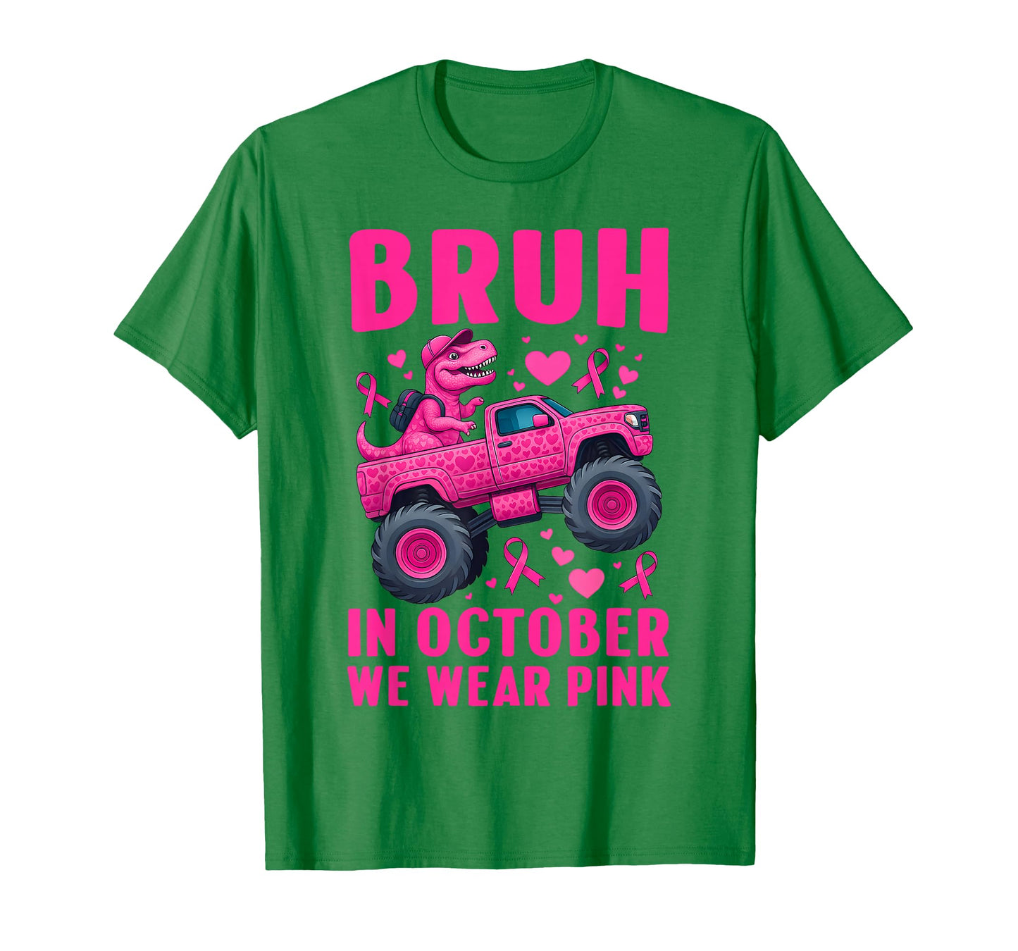 Bruh in October We Wear Pink Breast Cancer Kids Teen Girls T-Shirt