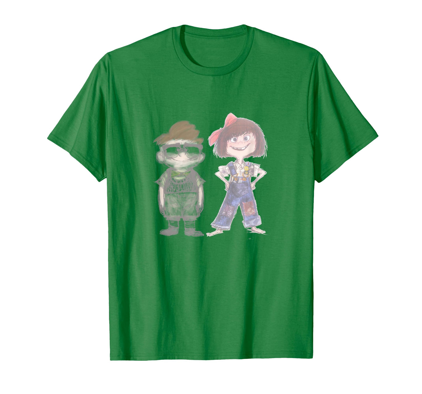 Disney Pixar Up Young Carl & Ellie Cute Vintage Sketch T-Shirt
