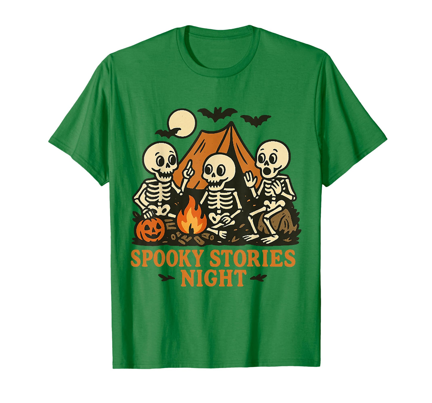 Spooky Storie Night, Spooky Camping Skeleton Halloween Tees T-Shirt