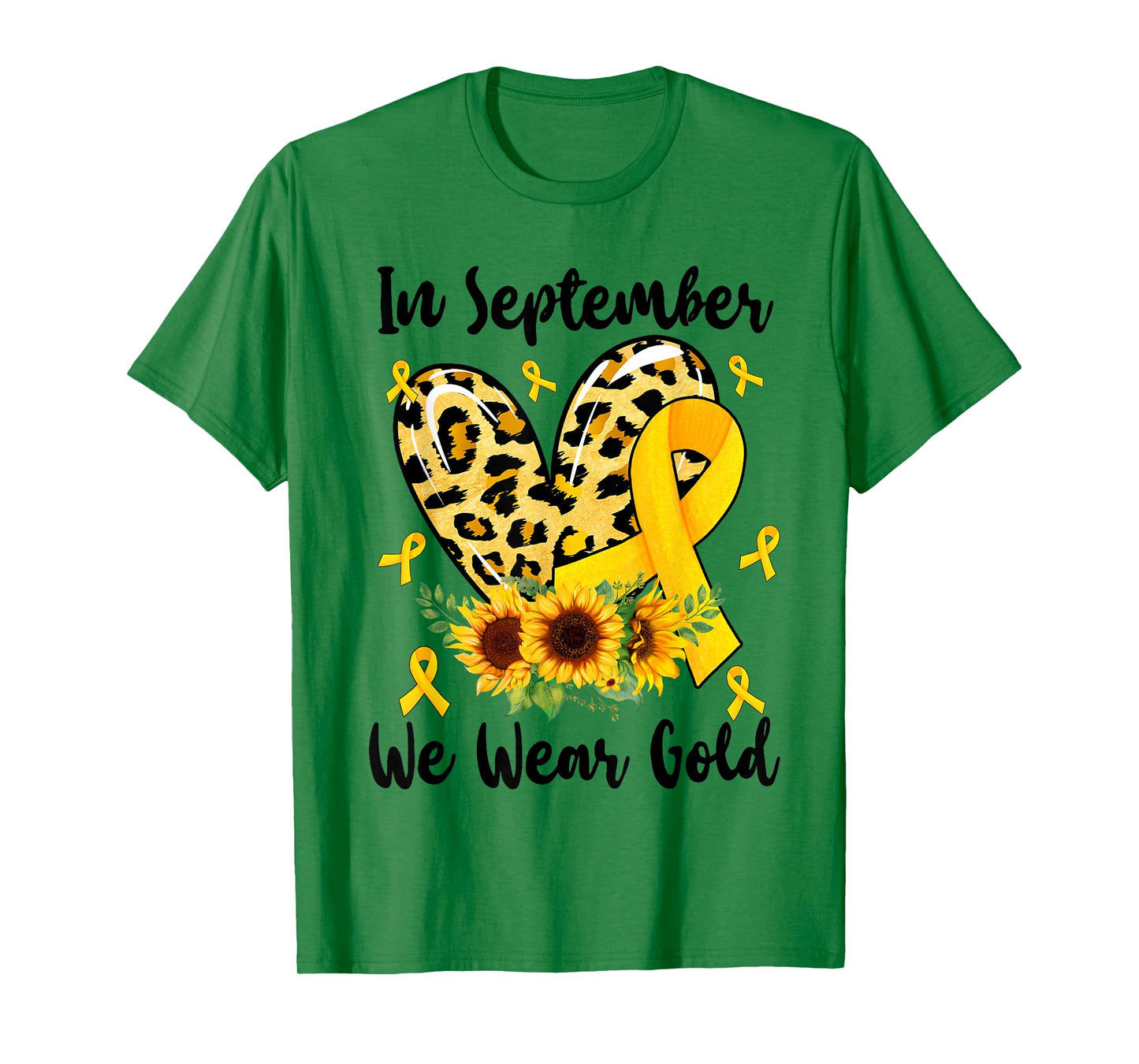 In September We Wear Gold Childhood Cancer Awareness Yellow T-Shirt