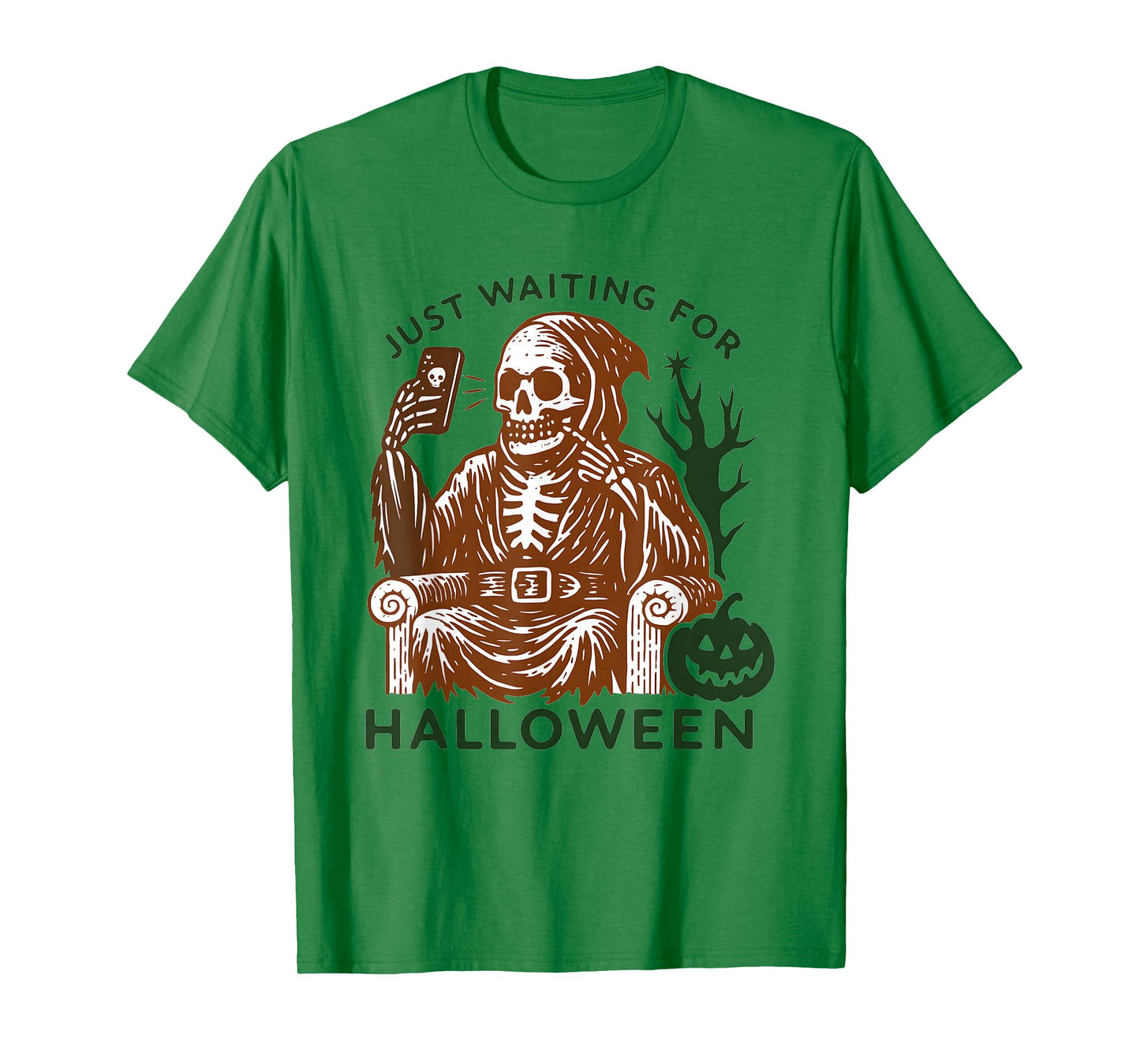 Skeleton Selfie Just Waiting for Halloween T-Shirt