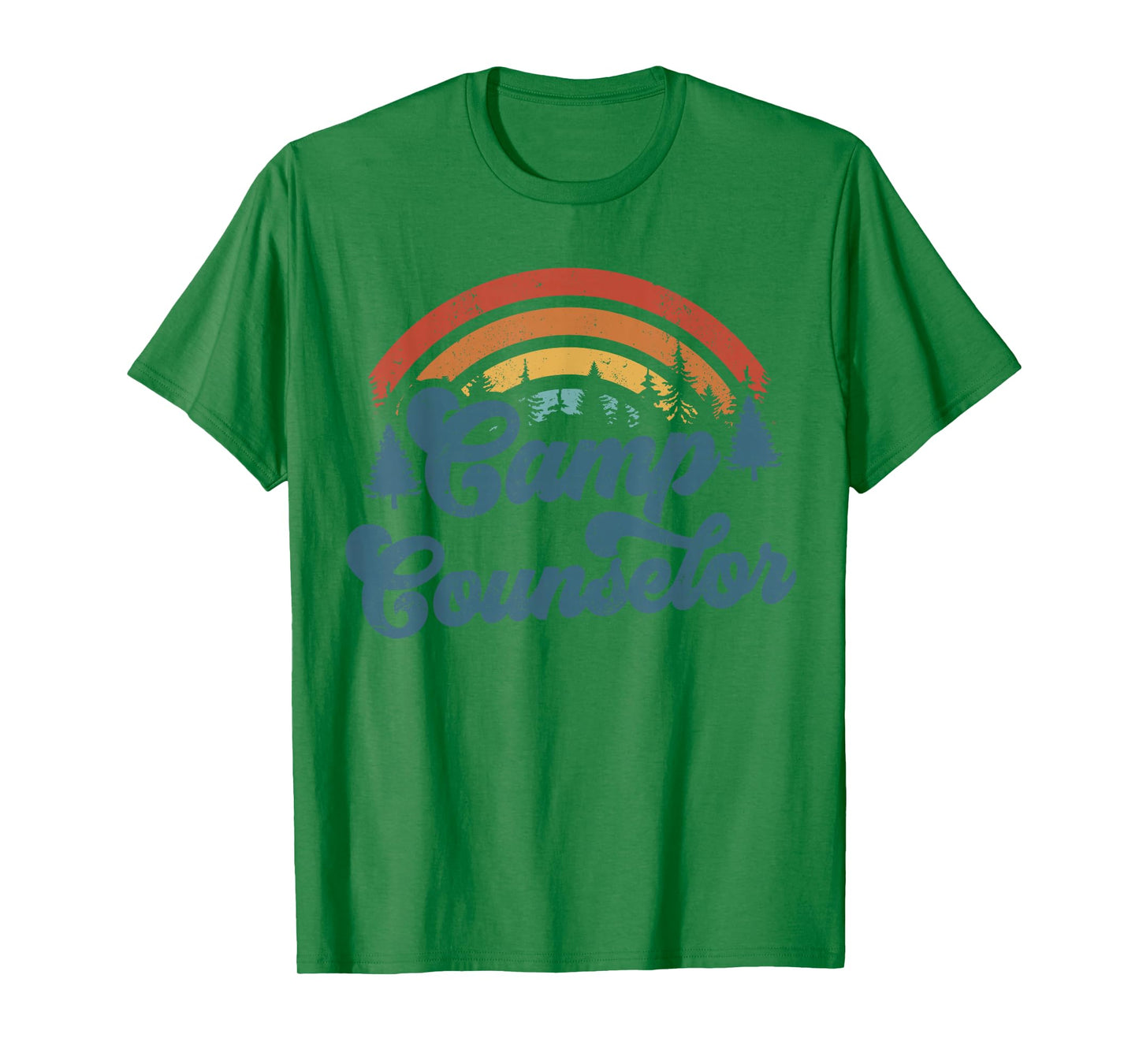 Summer Camp Counselor Staff Groovy Rainbow Camp Counselor T-Shirt