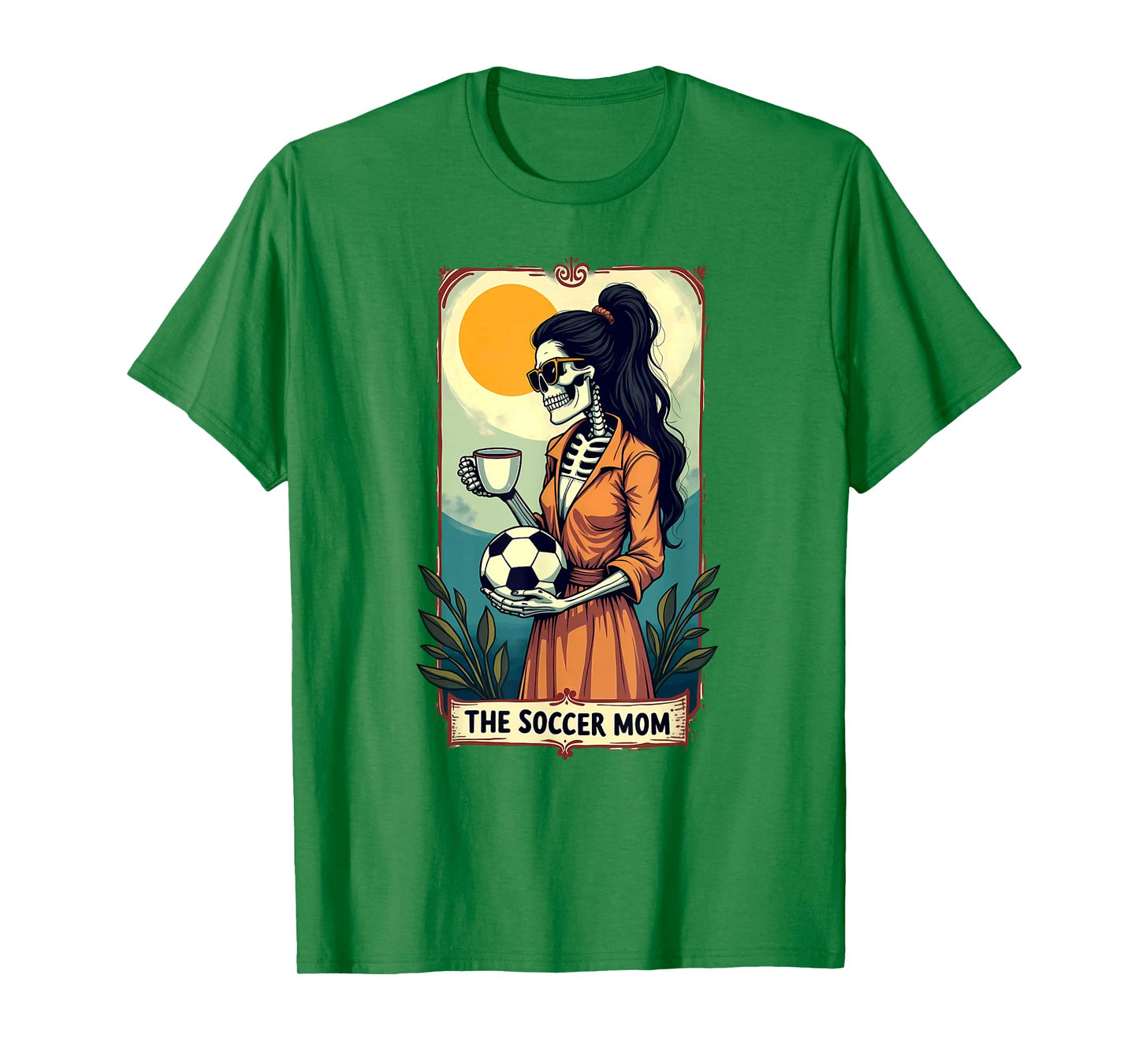 Gothic Tarot Card Skeleton Coffee Soccer Mom T-Shirt