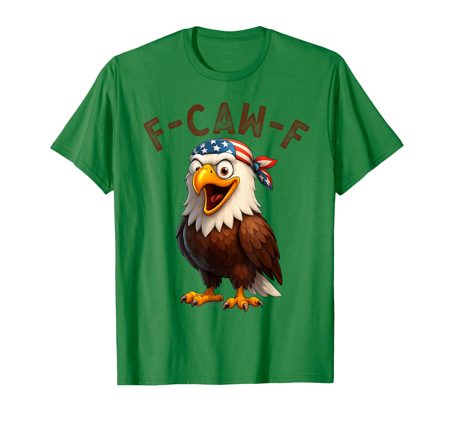 F-Caw-F Eagle FCAWF Humour US Flag Bandana Funny Bald Eagle T-Shirt