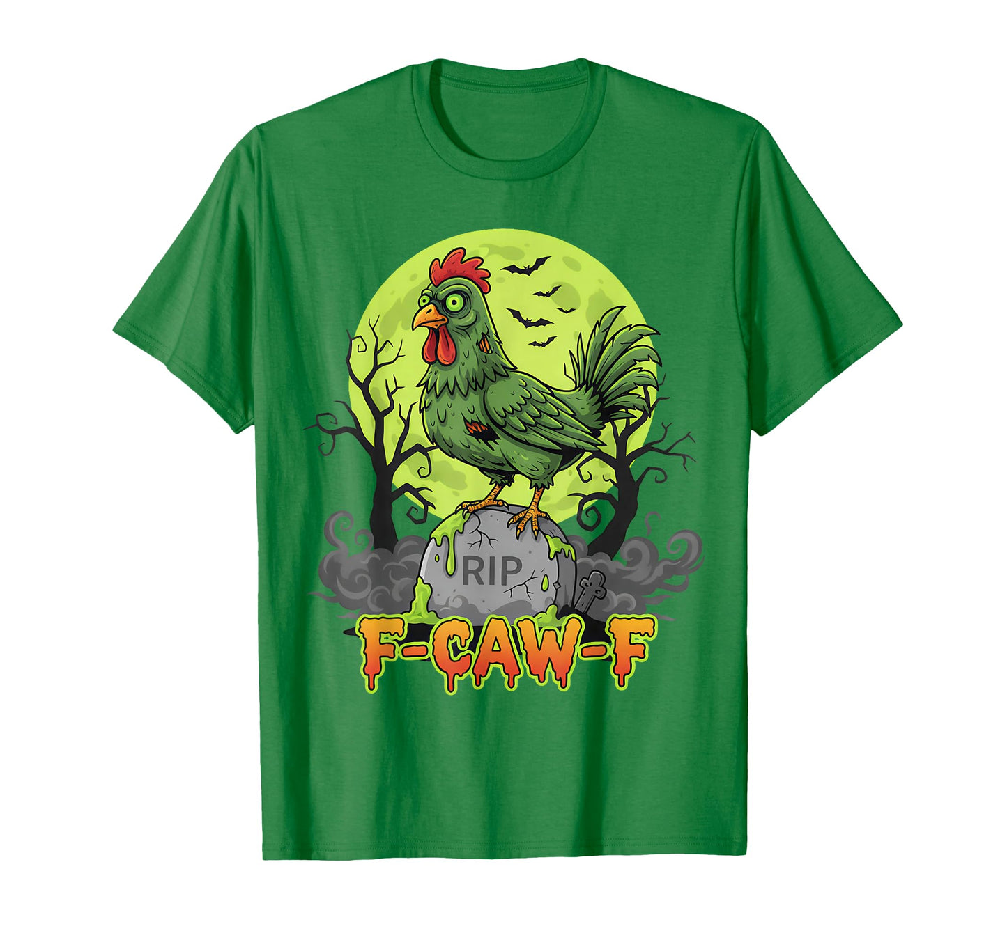 F-Caw-F Spooky Chicken Zombie Halloween Funny Adult Humor T-Shirt