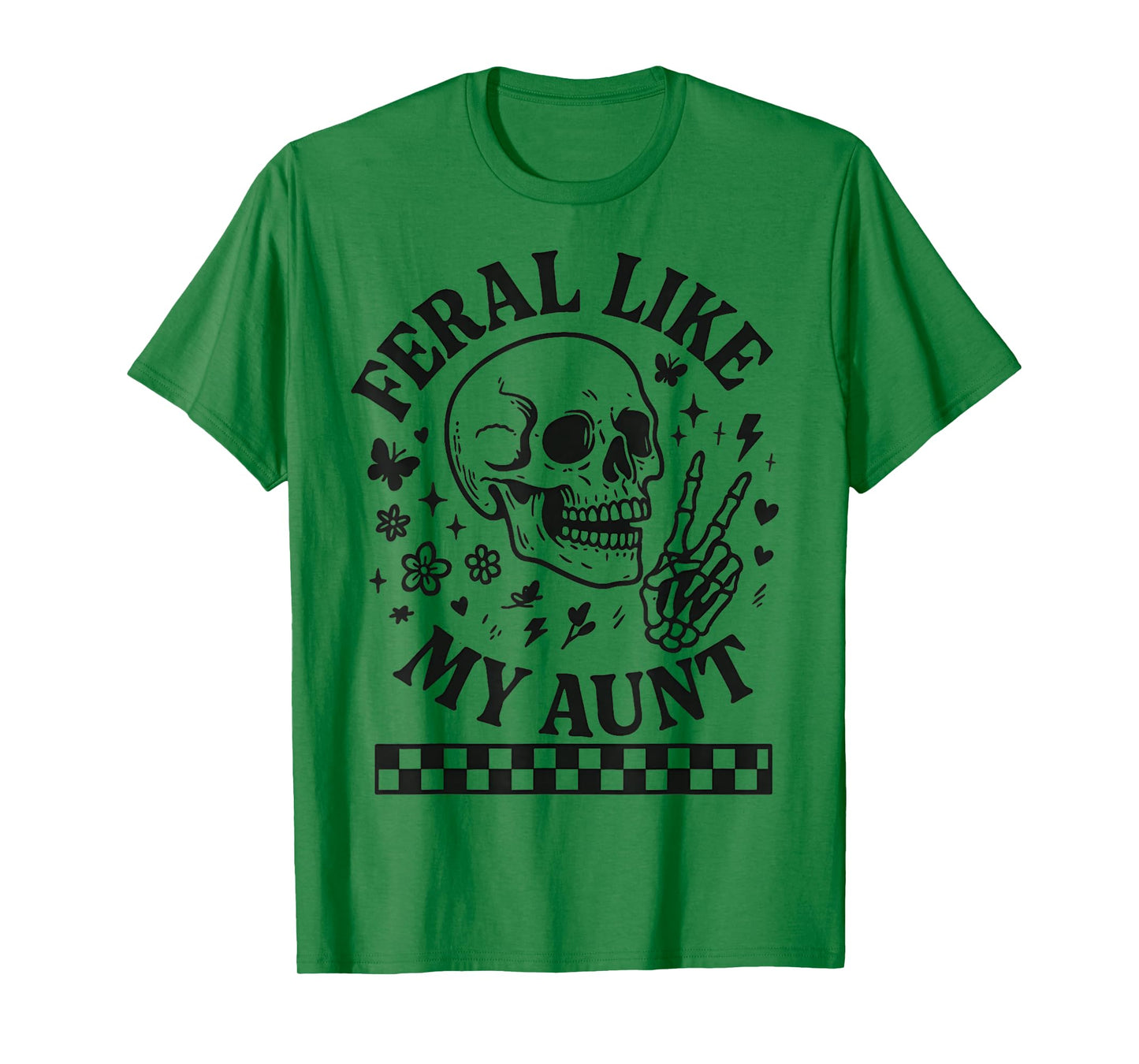 Feral Like My Aunt Funny Skeleton Hands Retro T-Shirt