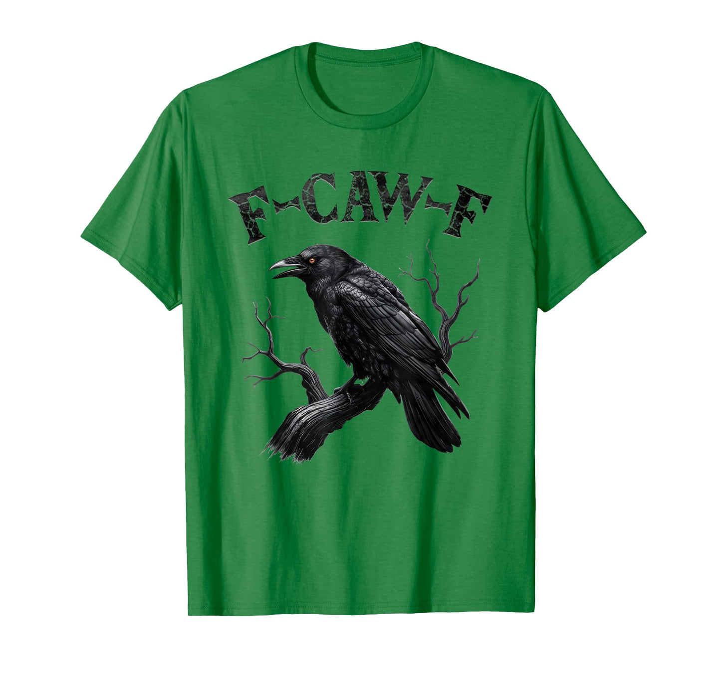 Black Crow, F-Caw-F Funny Black Bird Moon Gothic Adult Humor T-Shirt