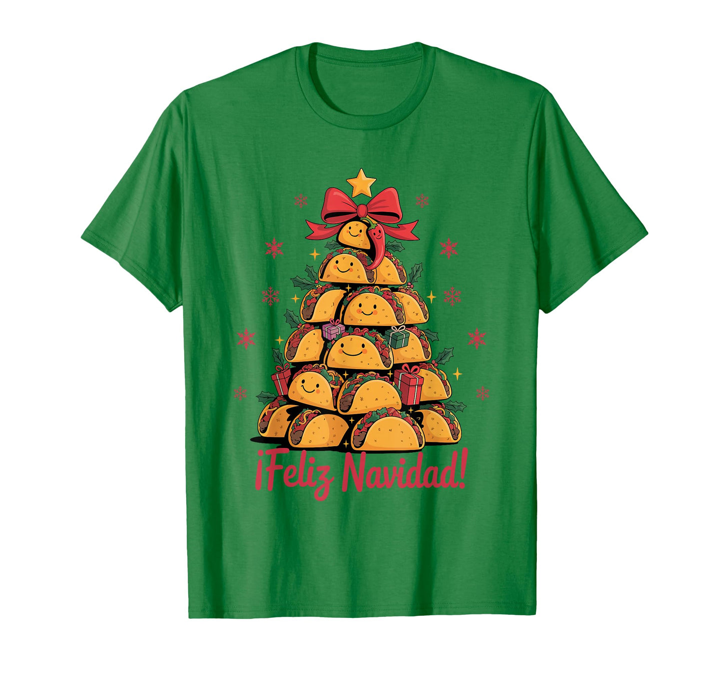 Merry Christmas Tacos Tree Feliz Navidad Mexican Food Lovers T-Shirt