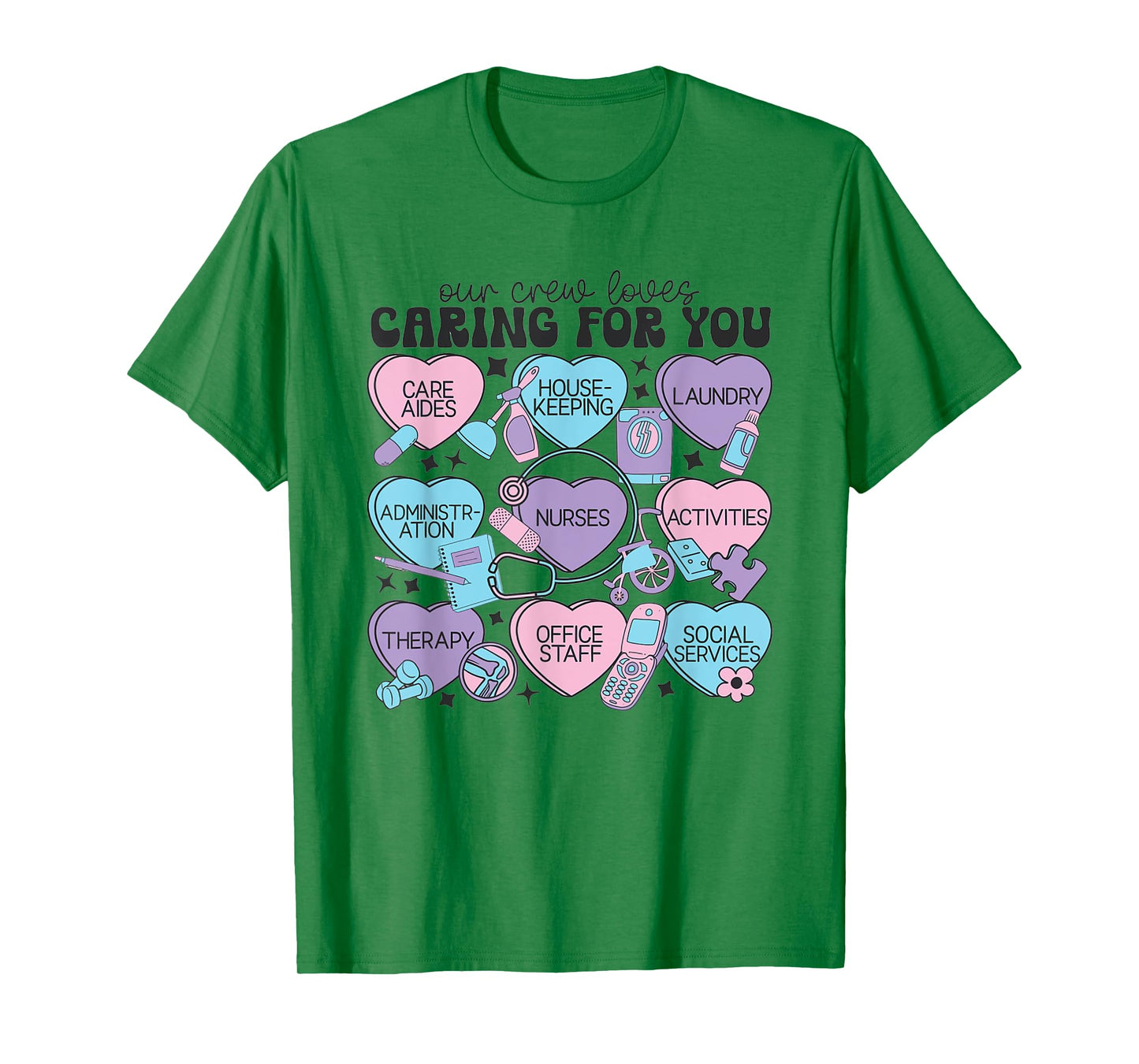 Assisted Living Facility Staff Valentine Nurse Heat Candy T-Shirt