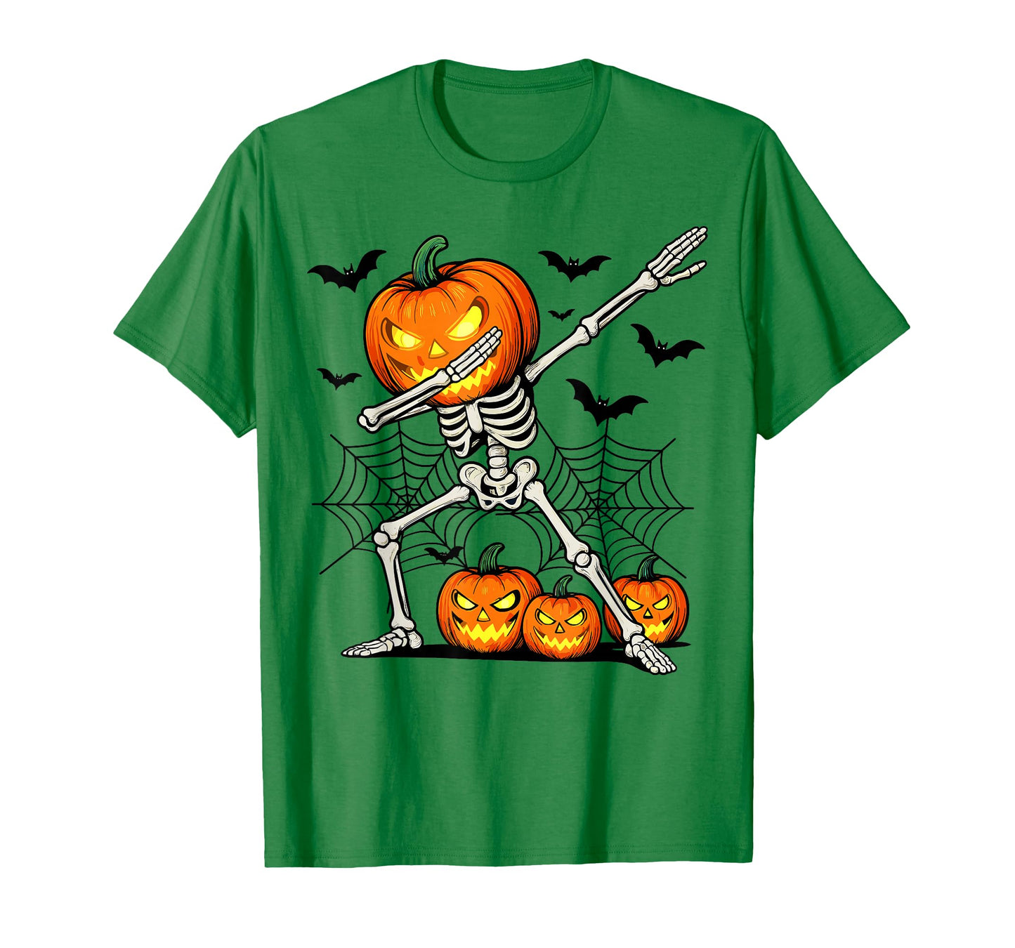 Spooky Dabbing Pumpkin Head Skeleton Halloween Skeleton Boys T-Shirt