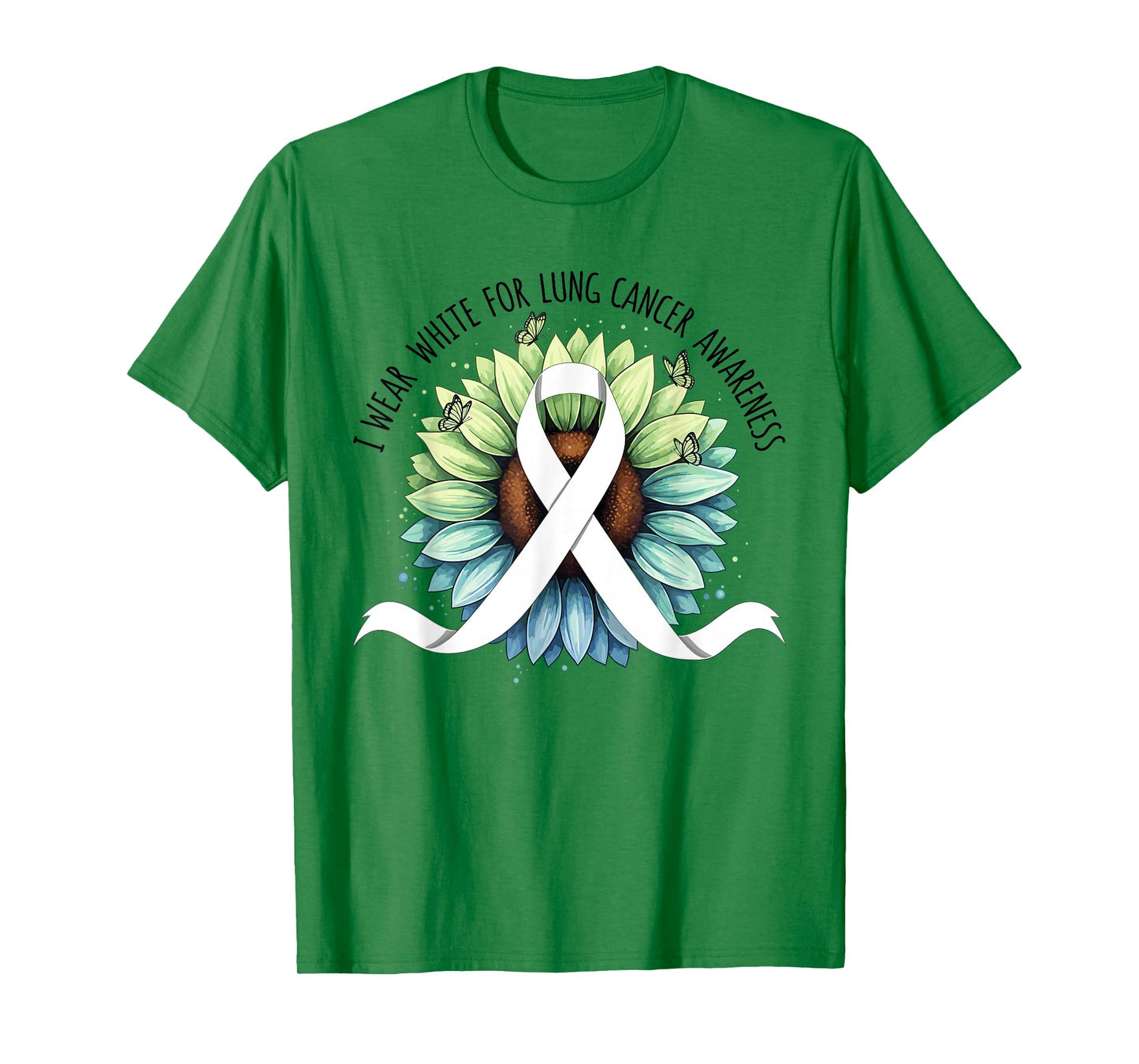 in November We Wear White Lung Cancer Awareness Ribbon T-Shirt