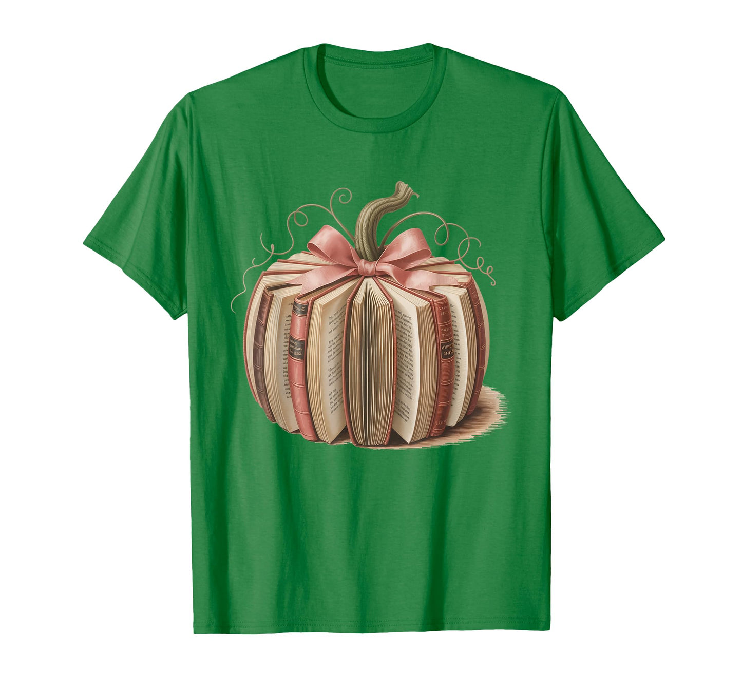 Pink Book Pumpkin Reading Breast Cancer Awareness Librarian T-Shirt