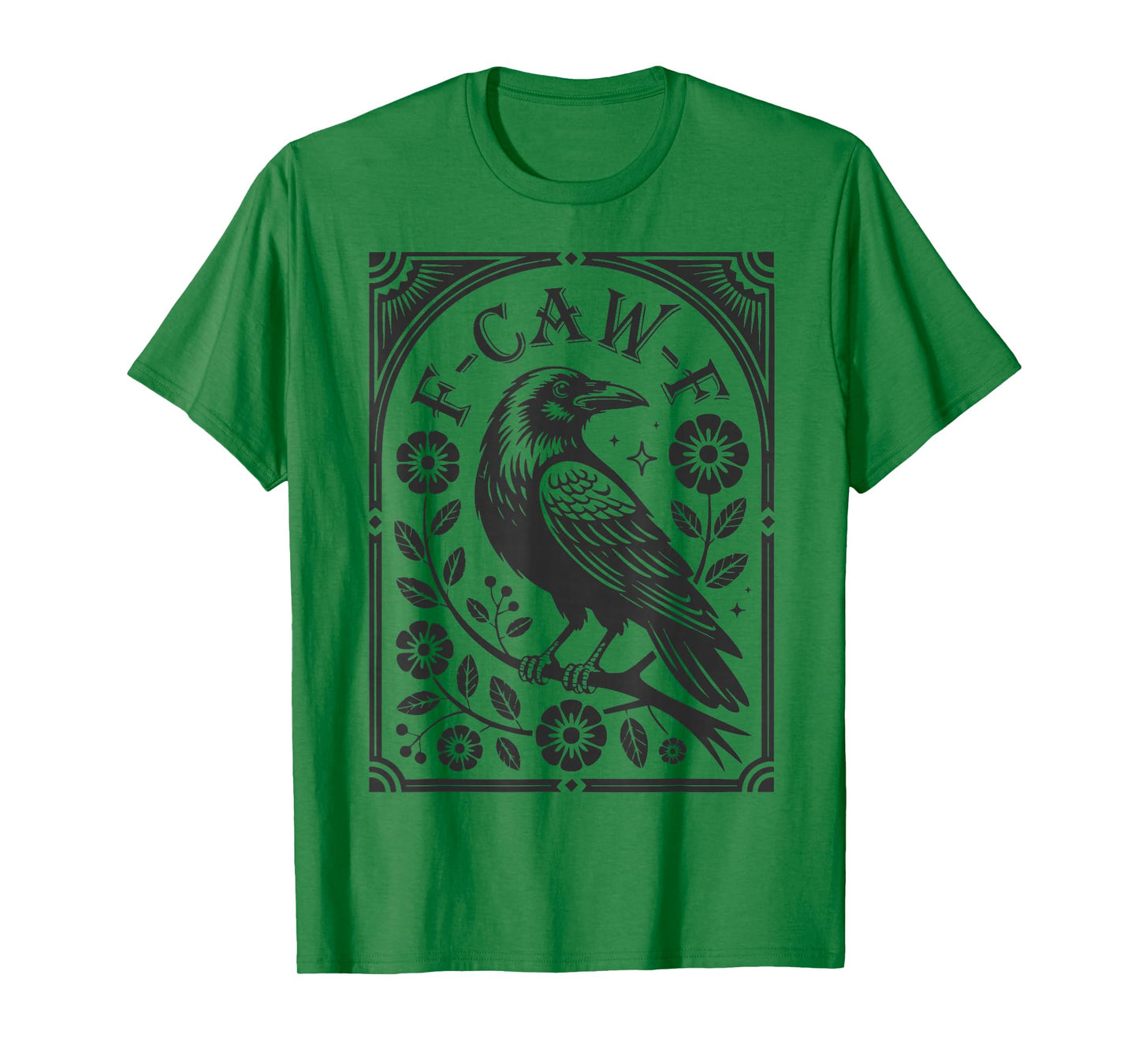 F-Caw-F Black Crow Pun Funny Bird Cawing Grunge Halloween T-Shirt