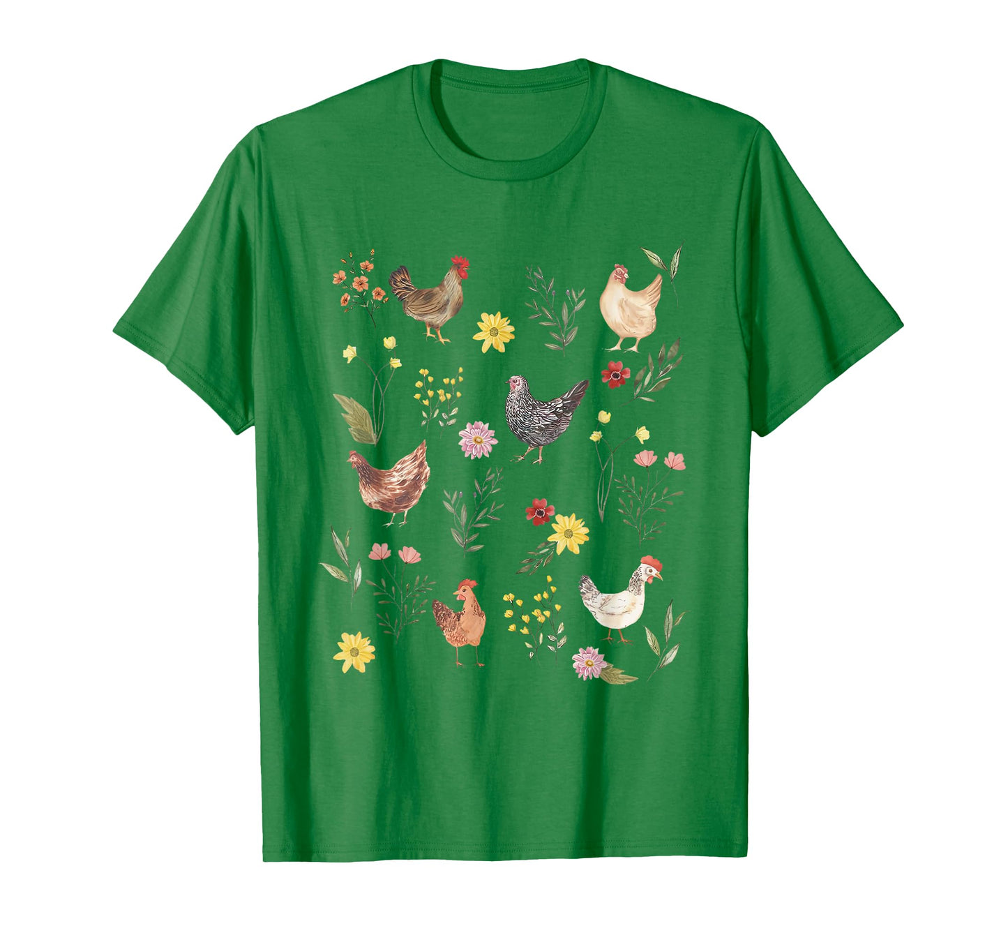 Wildflower Chicken Floral Chicken Lover Cute Farmer Flowers T-Shirt