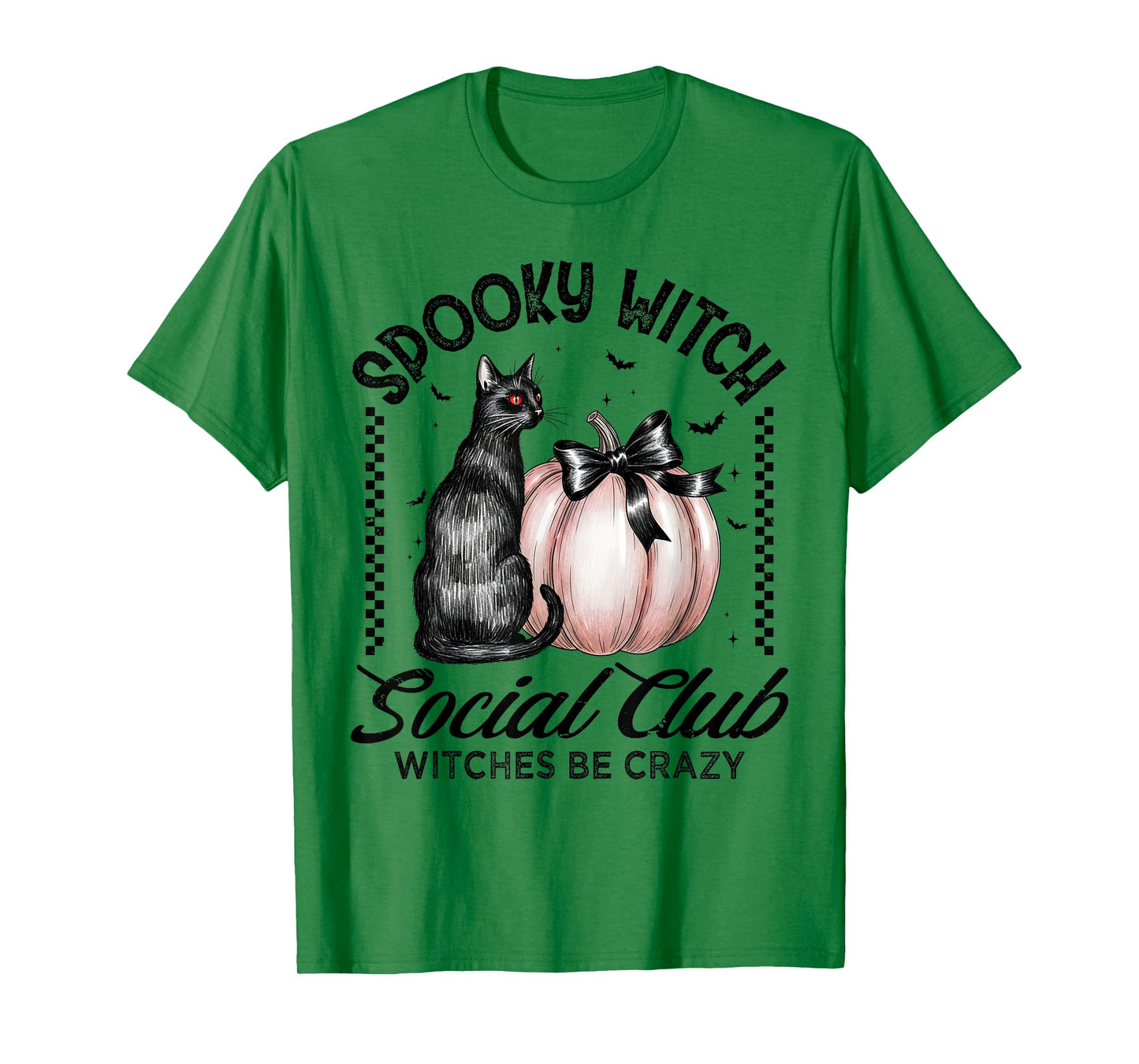 Spooky Witch Social Club Witches Be Crazy Halloween Cat T-Shirt