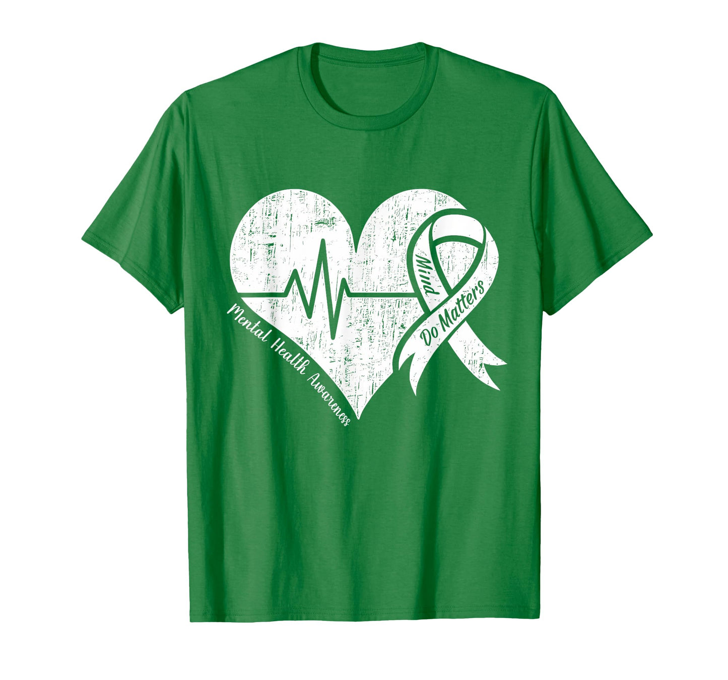 Mental Health Awareness Ribbon Heartbeat T-Shirt