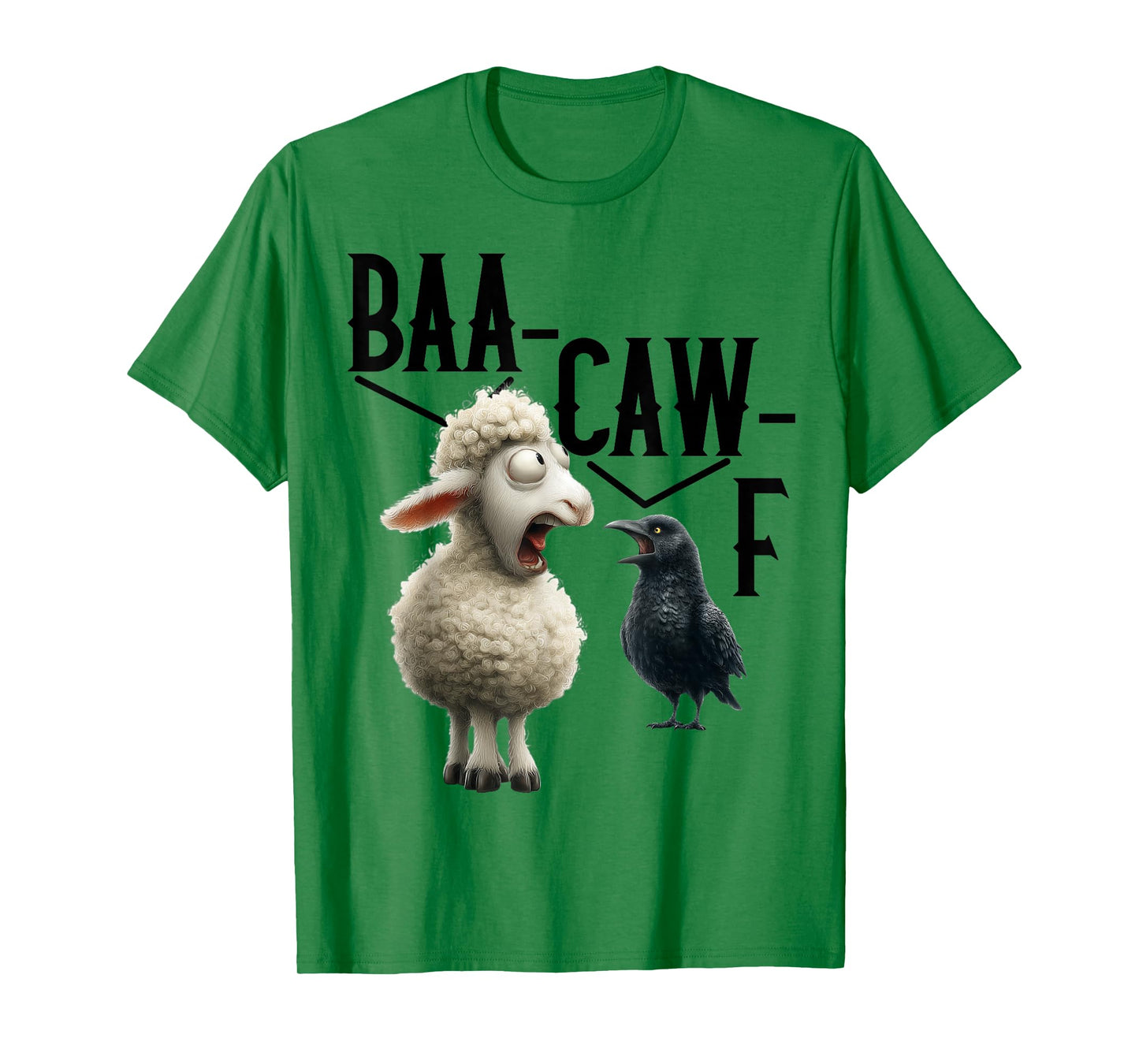 Animal Sound Pun Shirt – Baa Caw = Back Off Crow & Sheep Tee T-Shirt