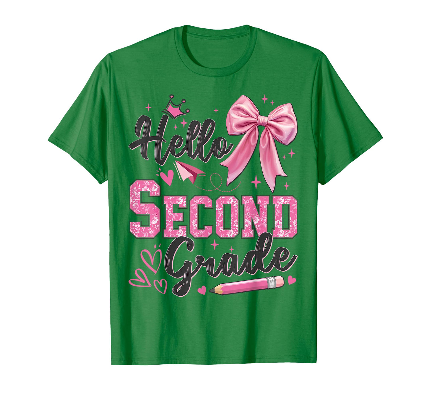 Hello Second Grade First Day Of School Coquette Teacher Girl T-Shirt