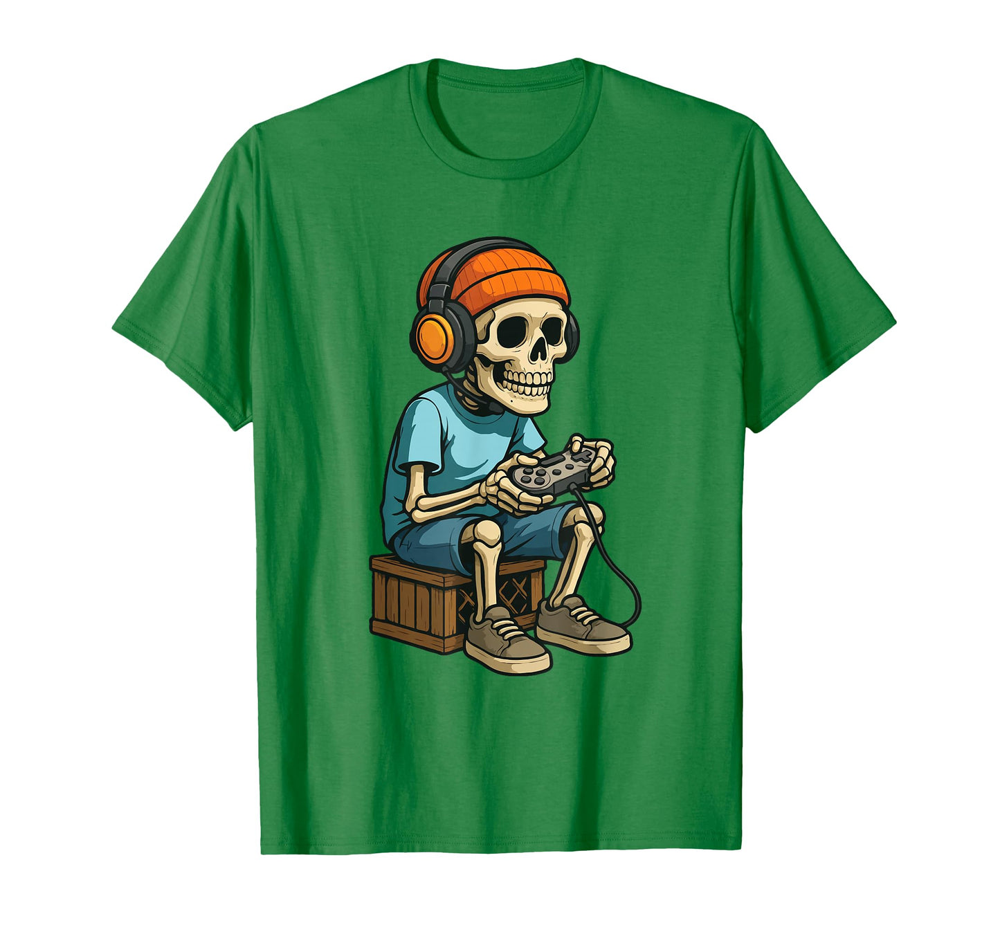 Halloween Skeleton Gamer Video Gaming Bruh Boys Kids Girls T-Shirt