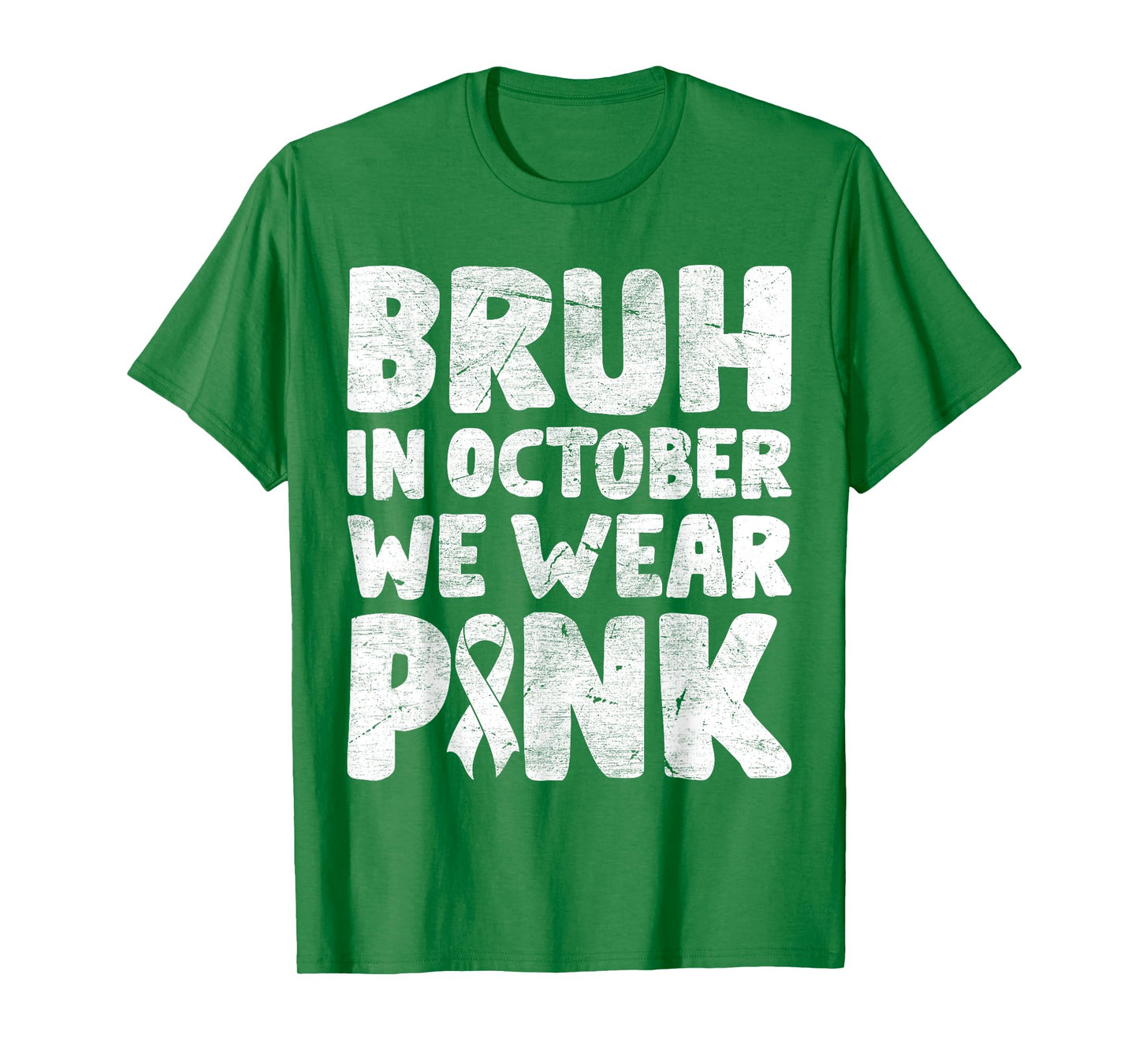 Breast Cancer Shirts for Kids Boys Bruh In October Wear Pink T-Shirt