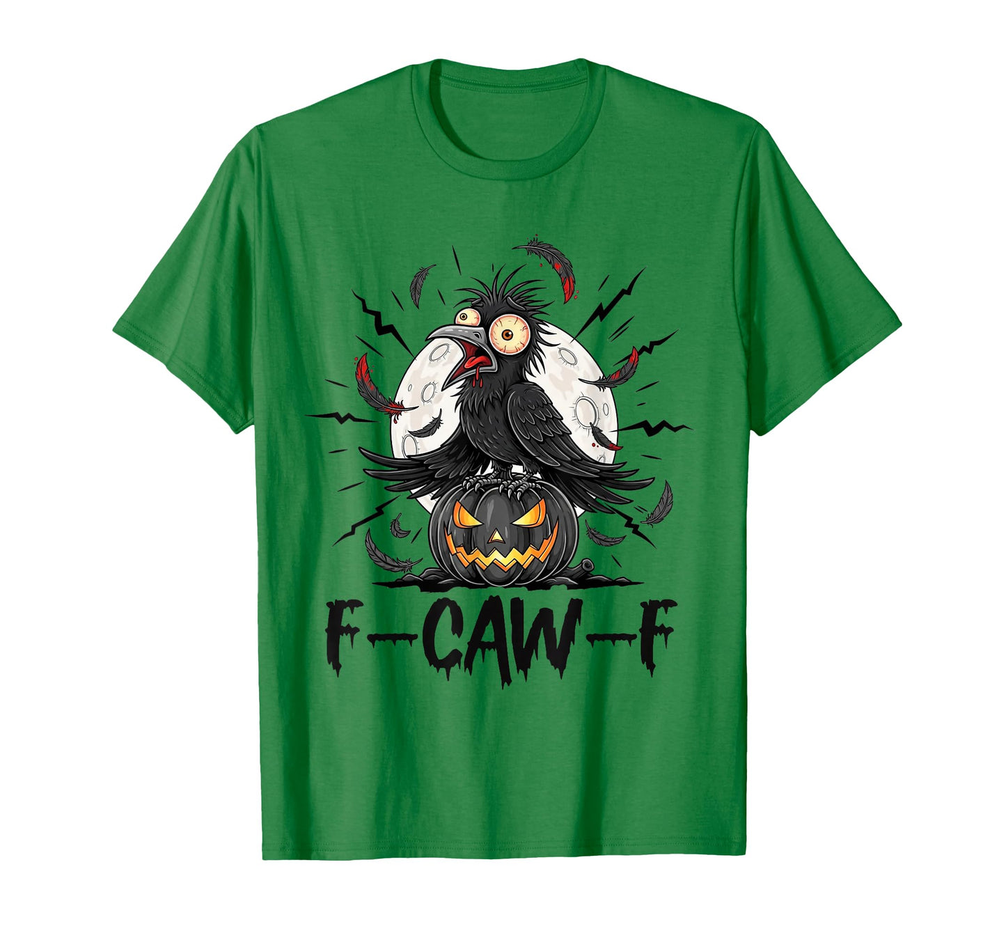 Black Crow, F-Caw-F Funny Black Bird Moon Gothic Adult Humor T-Shirt