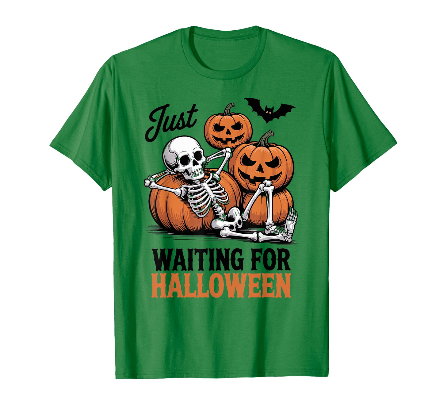 Just Waiting for Halloween Skeleton Funny T-Shirt