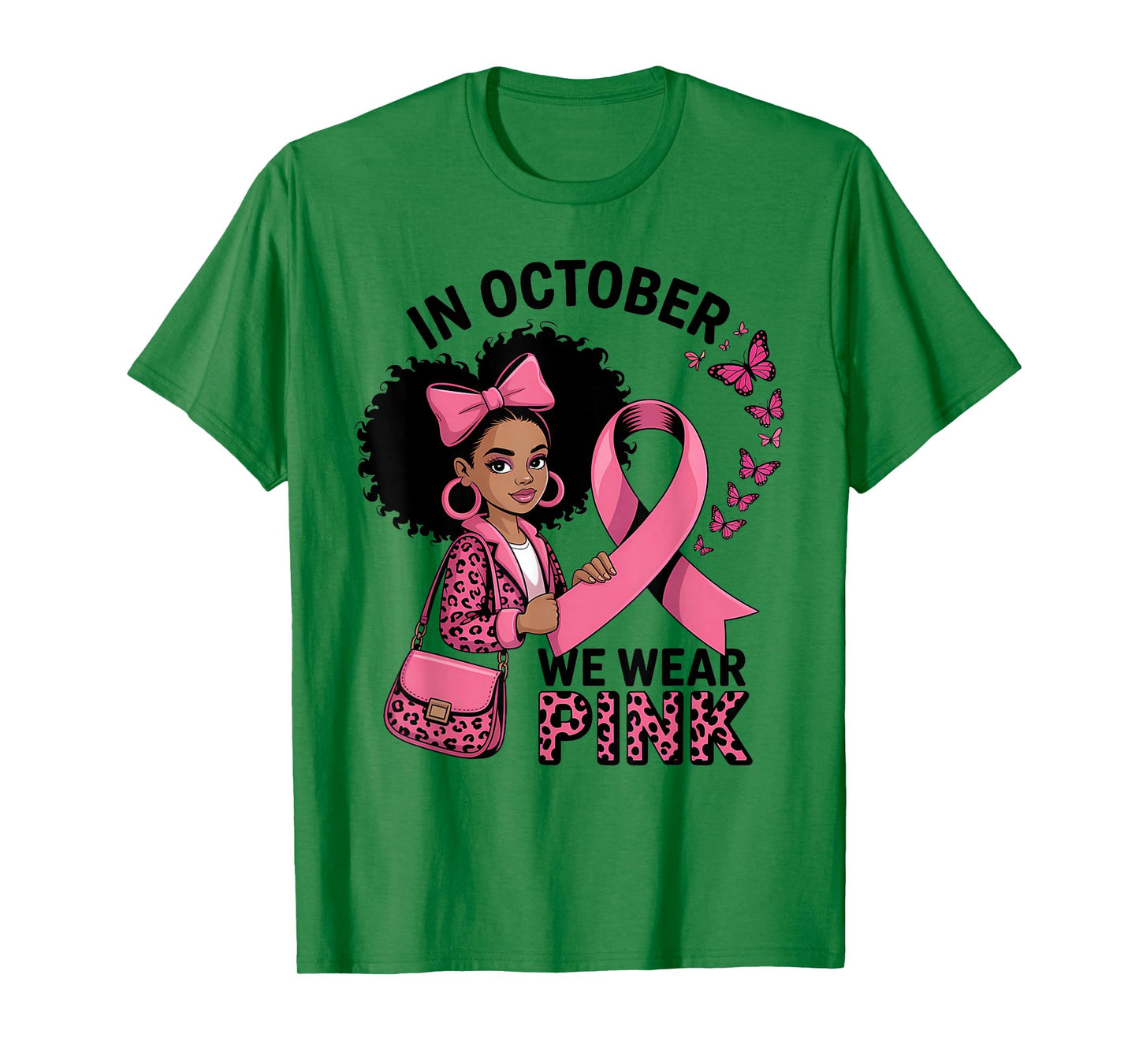 In October We Wear Pink Black Women T-Shirt