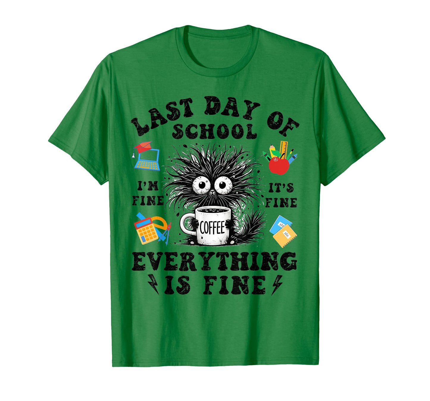 Last Day Of School-End Of School Year-I Survived Funny Cat T-Shirt for Men Women Kids