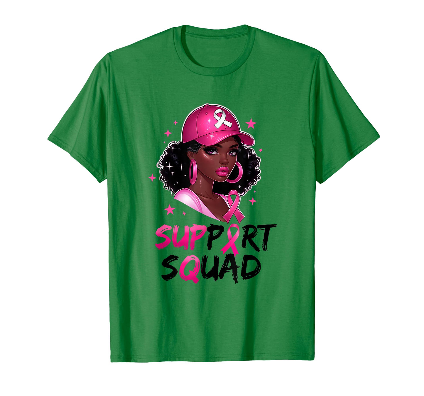 Support Squad Breast Cancer Awareness Warrior Black Women T-Shirt