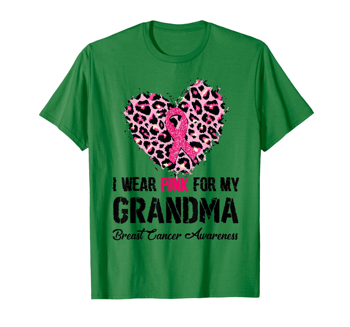 I Wear Pink For My Grandma Breast Cancer Awareness Heart Tee T-Shirt