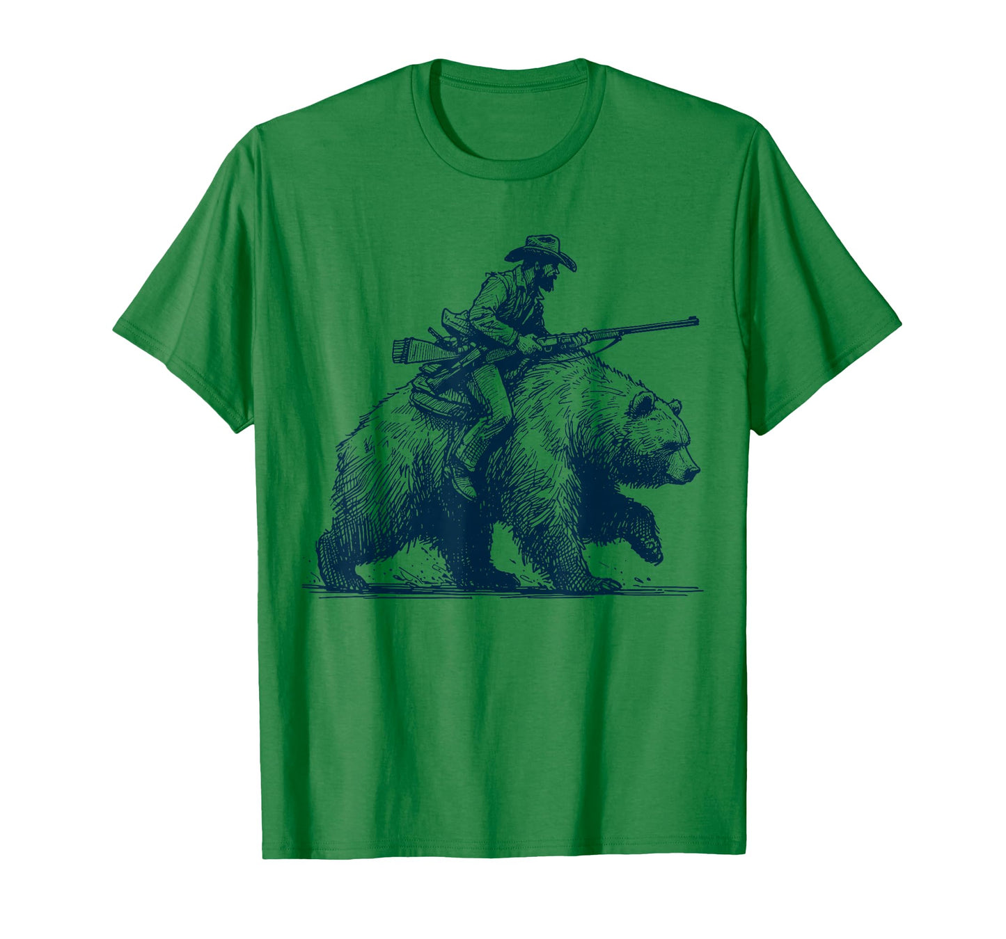Funny Lumberjack Cowboy Riding on a Bear T-Shirt