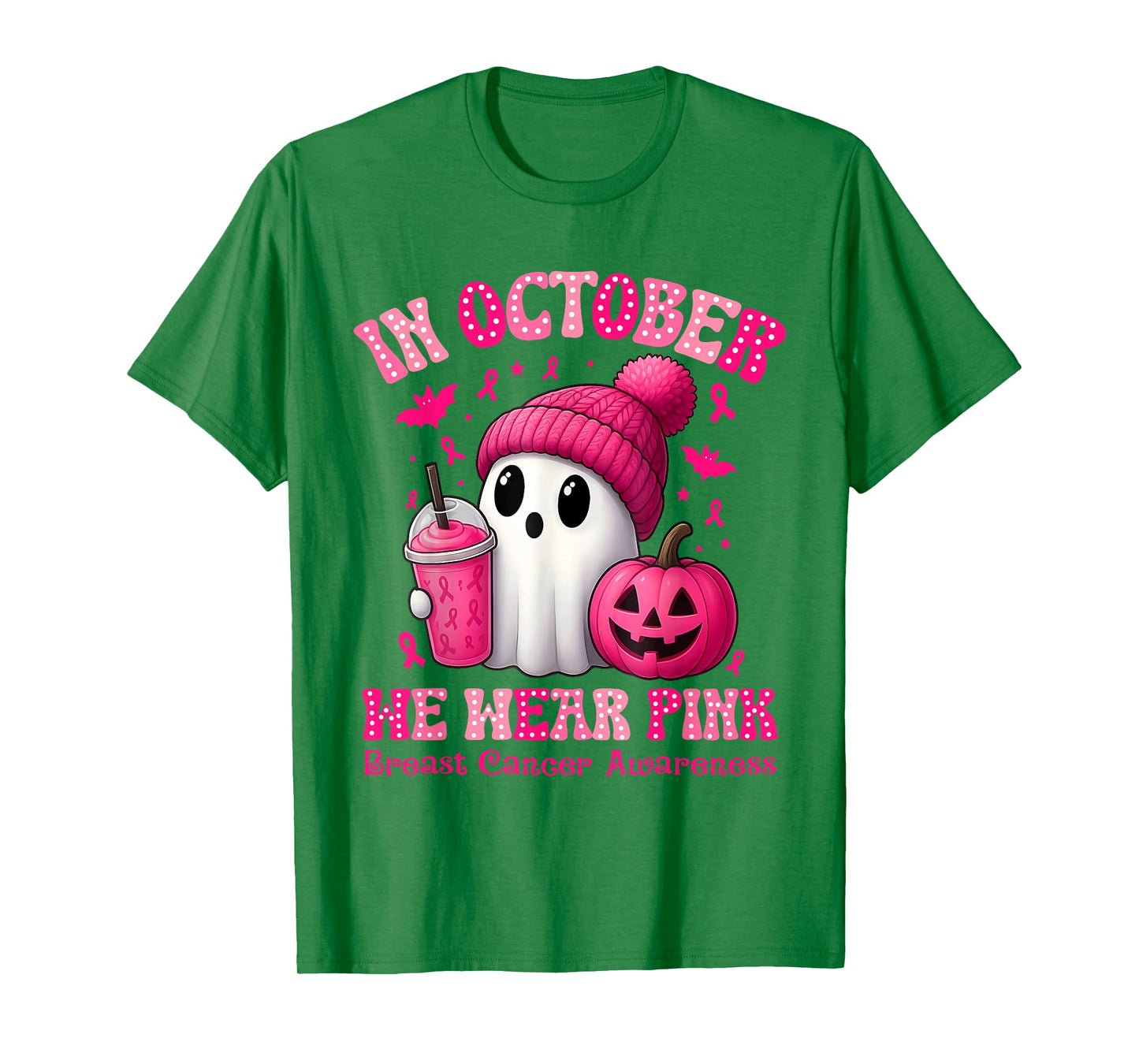 in October We Wear Pink Breast Cancer Awareness T-Shirt