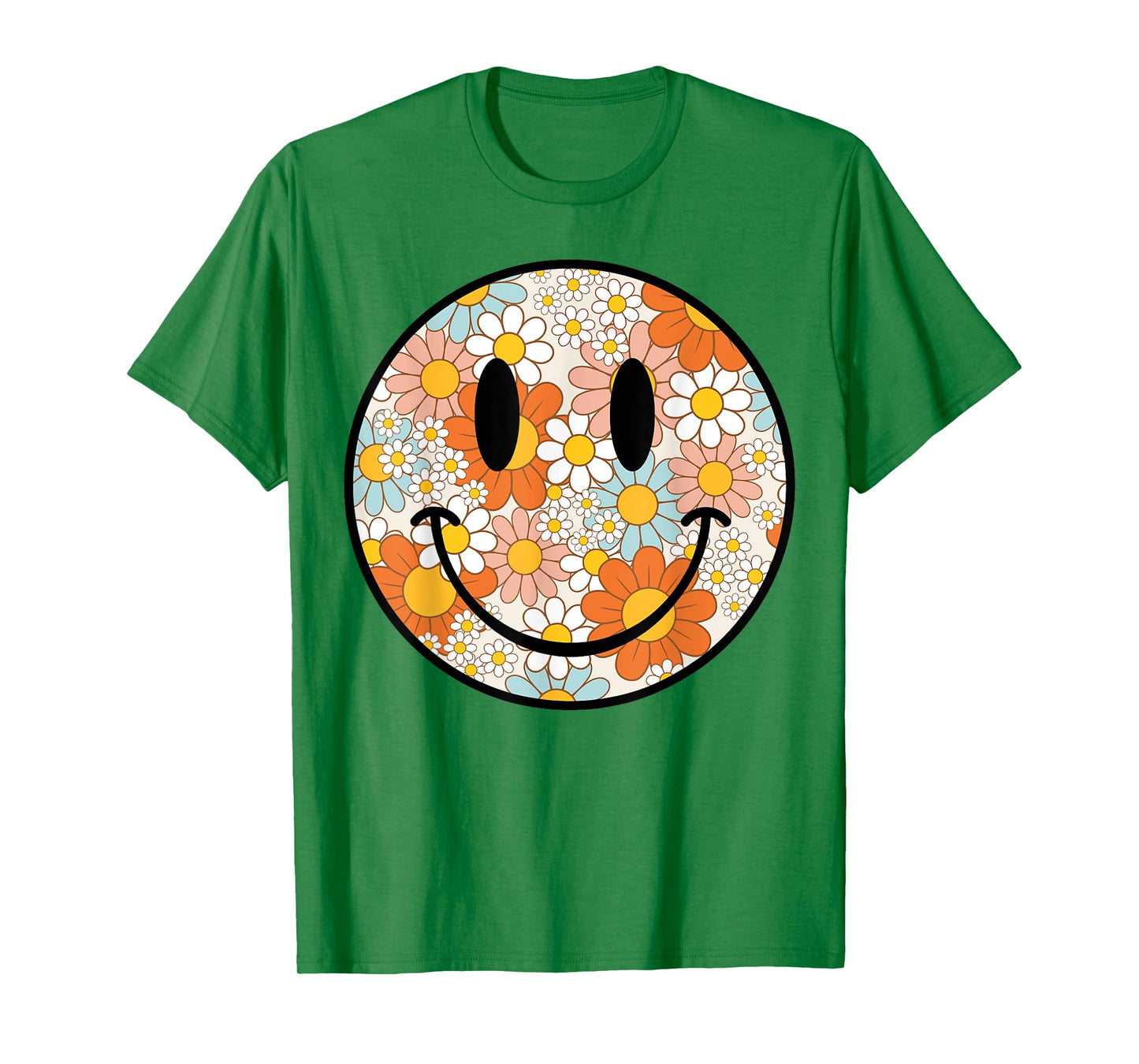Retro Floral Smile Face Preppy Aesthetic Men Women Kids T-Shirt