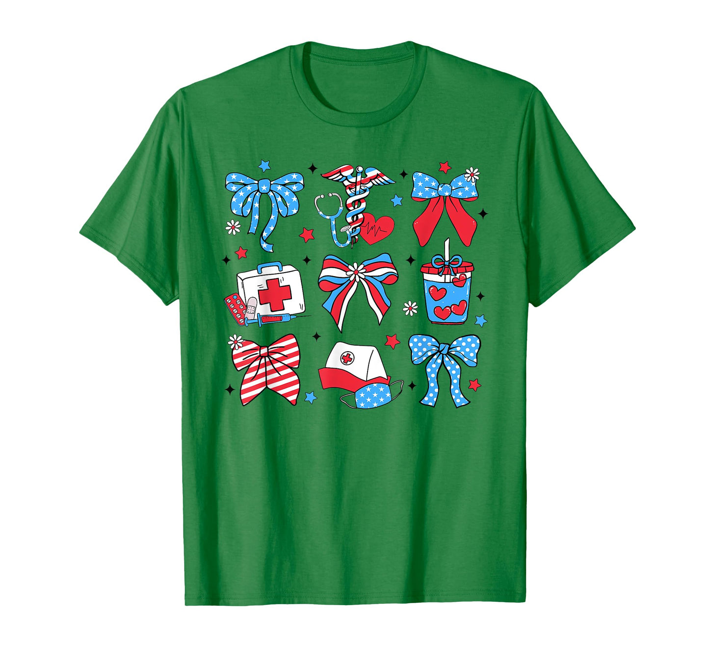 4th July Nurse Coquette Bow ICU Nurse CRNA Surgical Medical T-Shirt