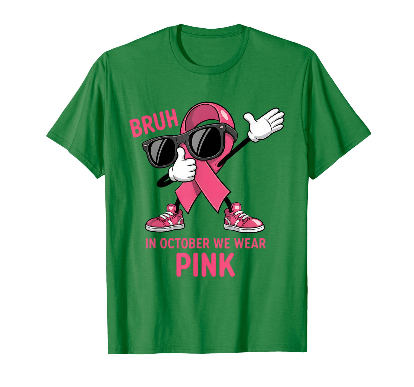 Bruh in October We Wear Pink Breast Cancer Awareness Bruh T-Shirt