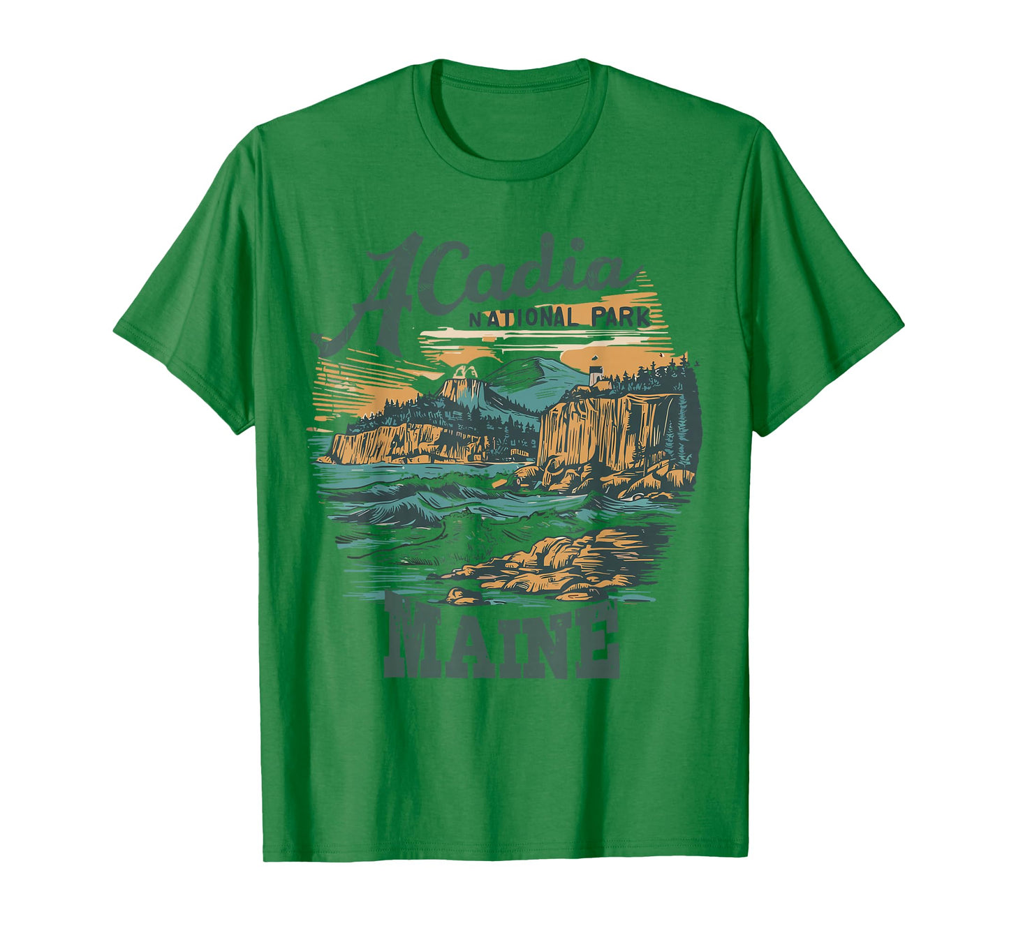 Acadia National Park Maine Vintage Coastal View T-Shirt