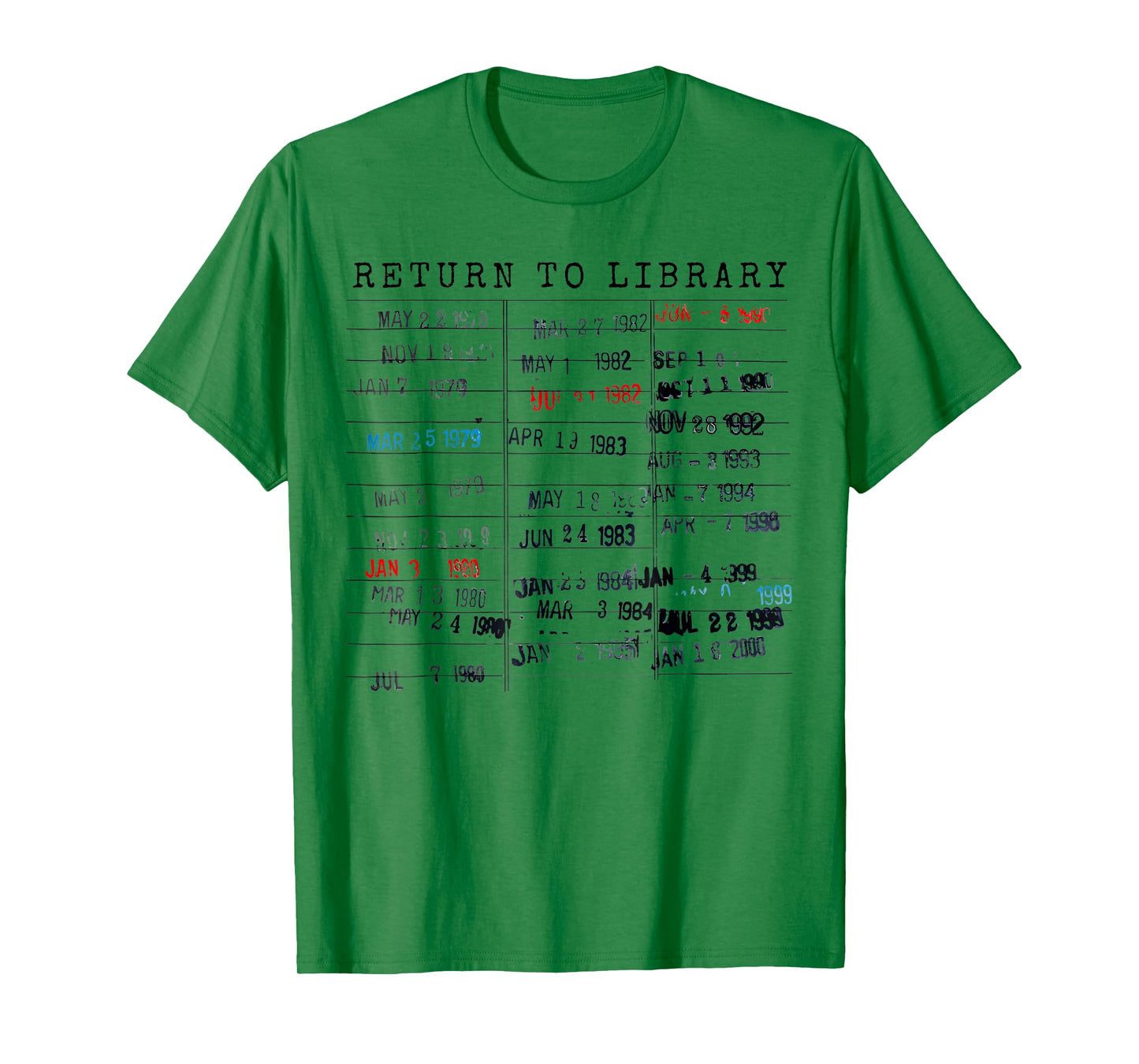 Library Card Due Date Stamp Book Lover Reading Vintage Read T-Shirt
