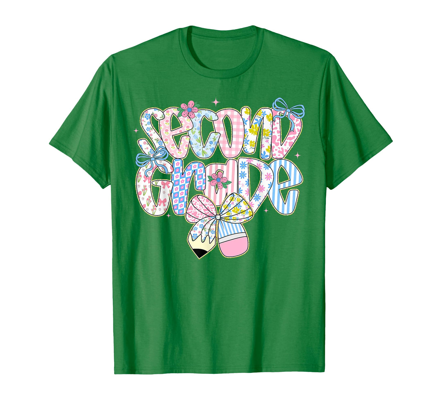 Preppy Back To School Floral 2nd Grade Coquette Girl Kids T-Shirt
