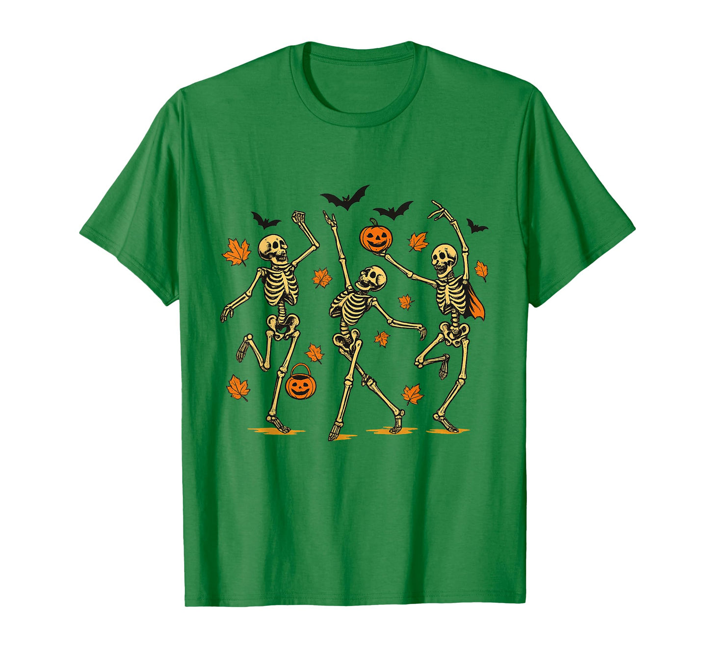 Dancing Skeletons Funny Halloween Pumpkins Bats T-Shirt