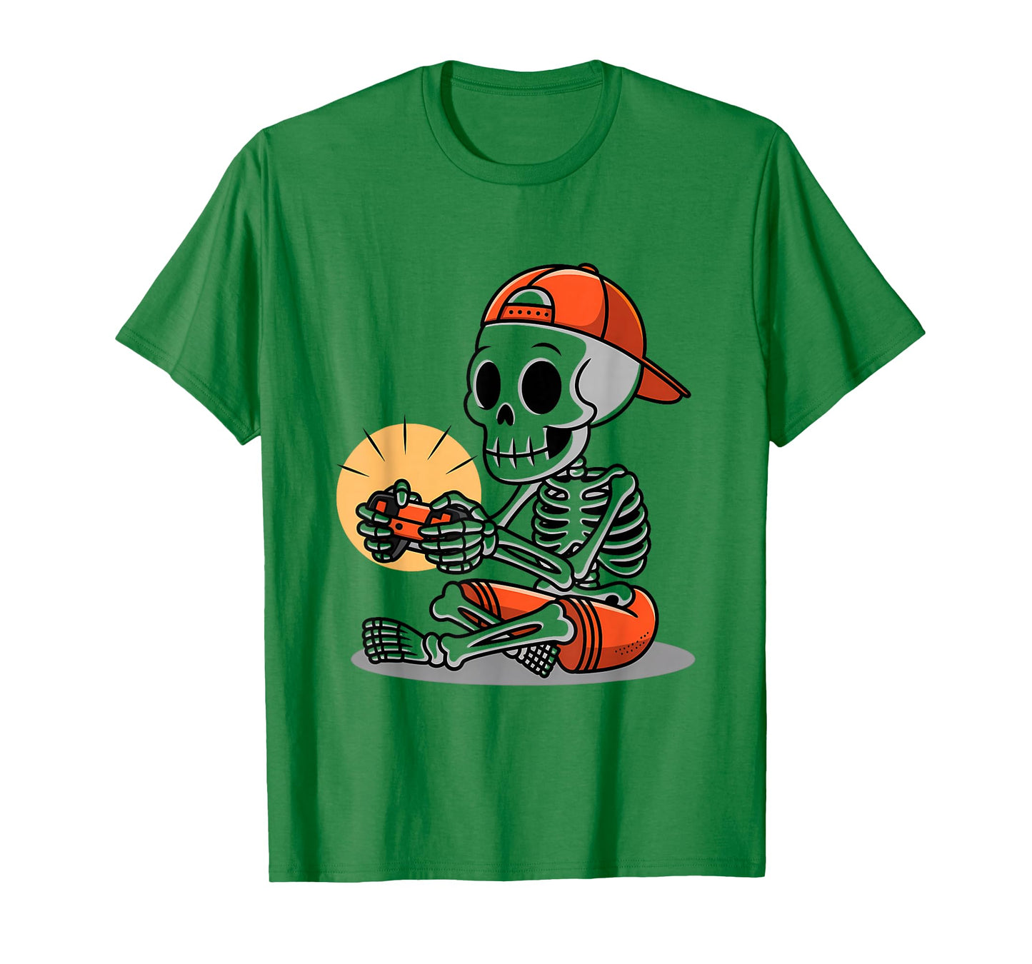 Halloween Skeleton Video Gaming Gamer Youths Teens Men T-Shirt
