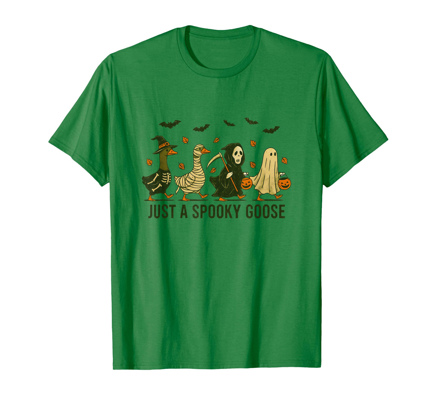 Just A Spooky Goose Vintage Silly Goose Halloween T-Shirt