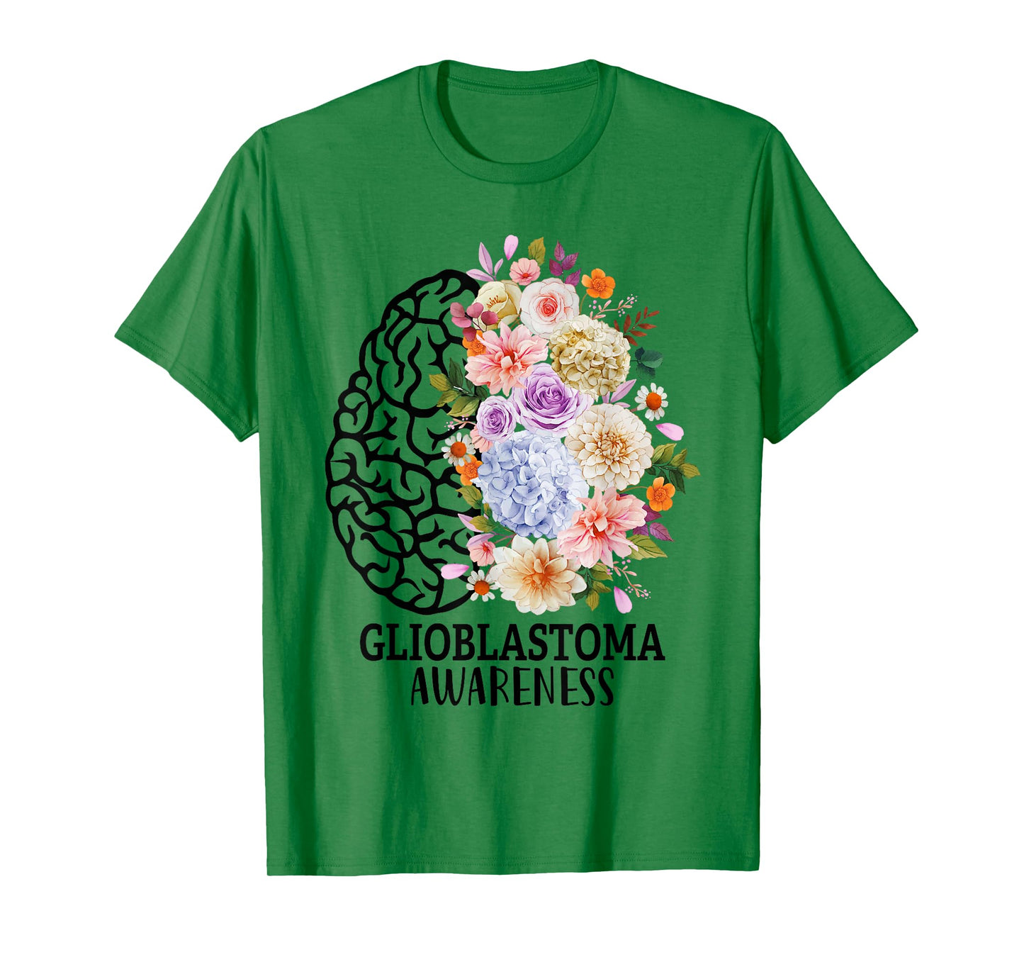Floral Glioblastoma Awareness Month Brain Cancer T-Shirt