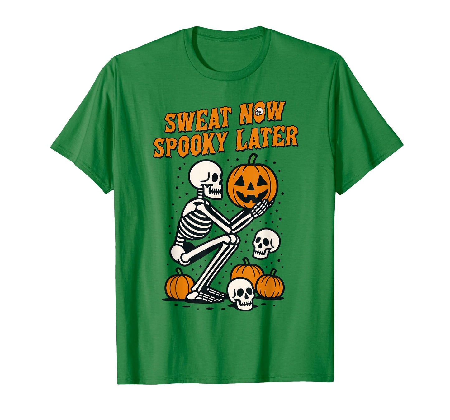 Halloween Vibes Fitness Gym Exercise Sweat Now Spooky Later T-Shirt