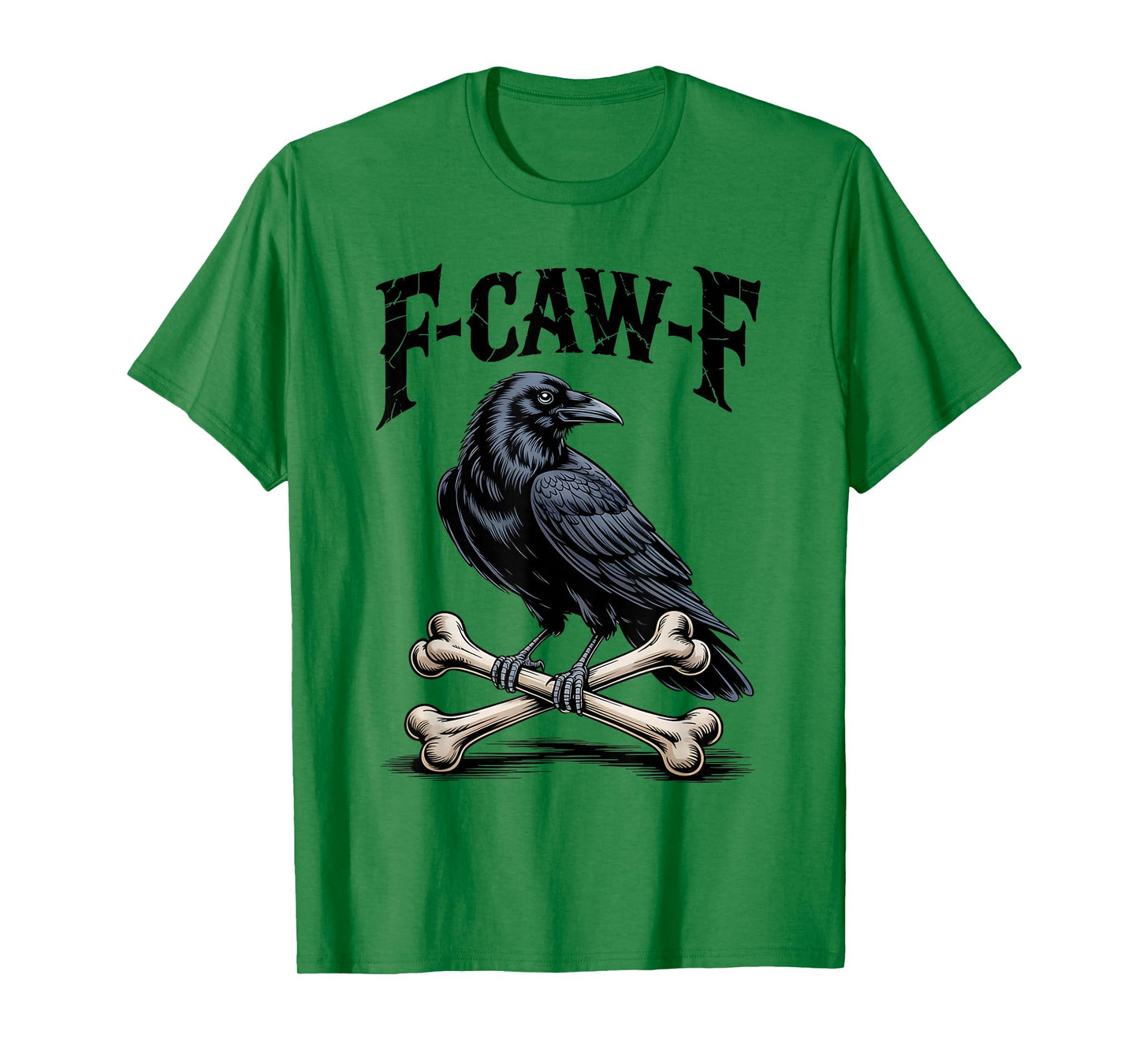 Funny F-Caw-F Crow Gothic Moon Humor Halloween T-Shirt