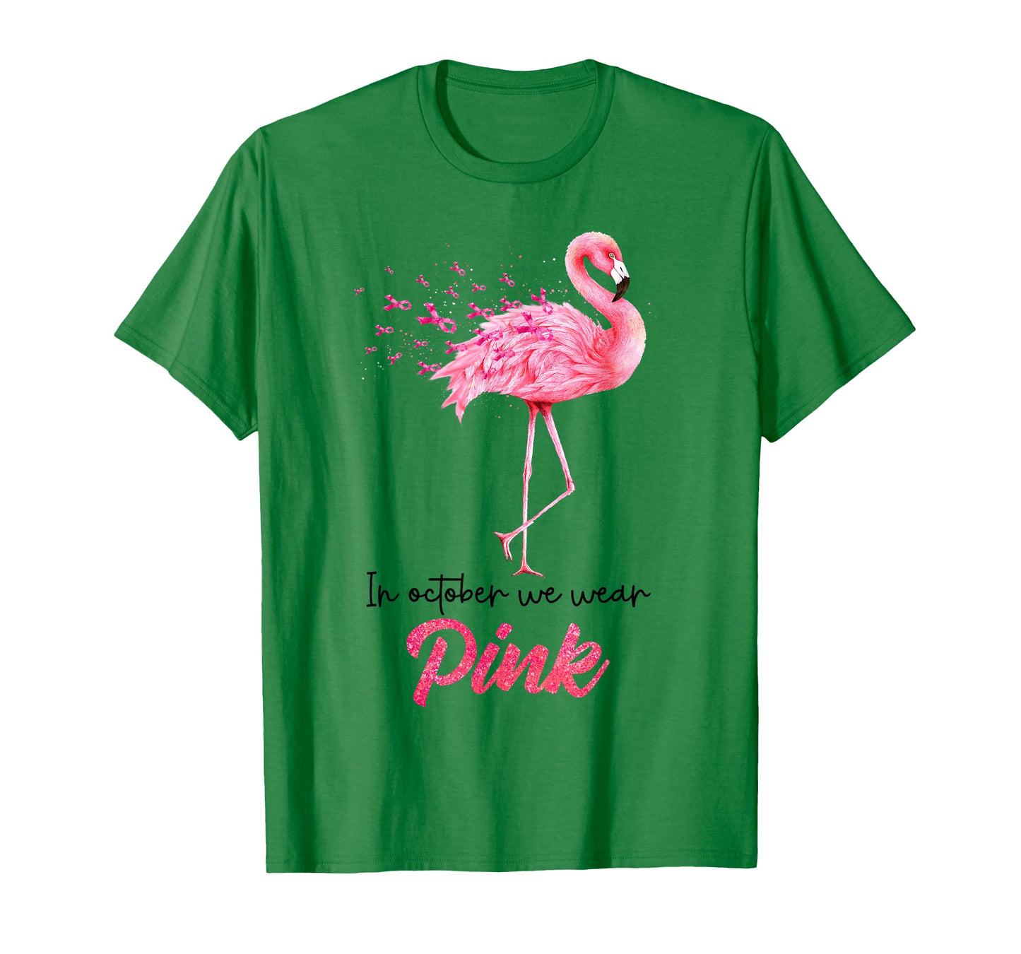 Breast Cancer Awareness In October We Wear Pink Flamingo T-Shirt