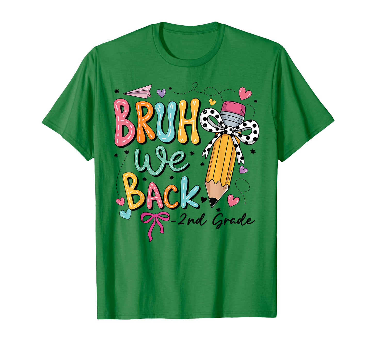 Bruh We Back Second Grade Coquette Bow First Day Of School T-Shirt