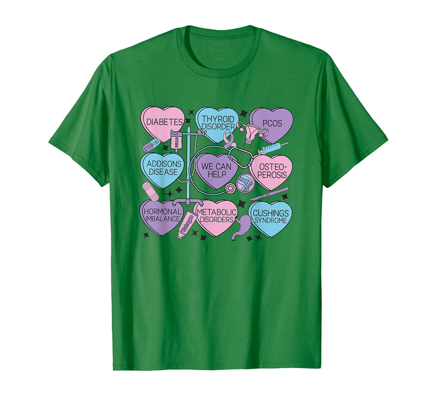 Retro Endocrinology Valentine's Endocrinologist Heart Candy T-Shirt