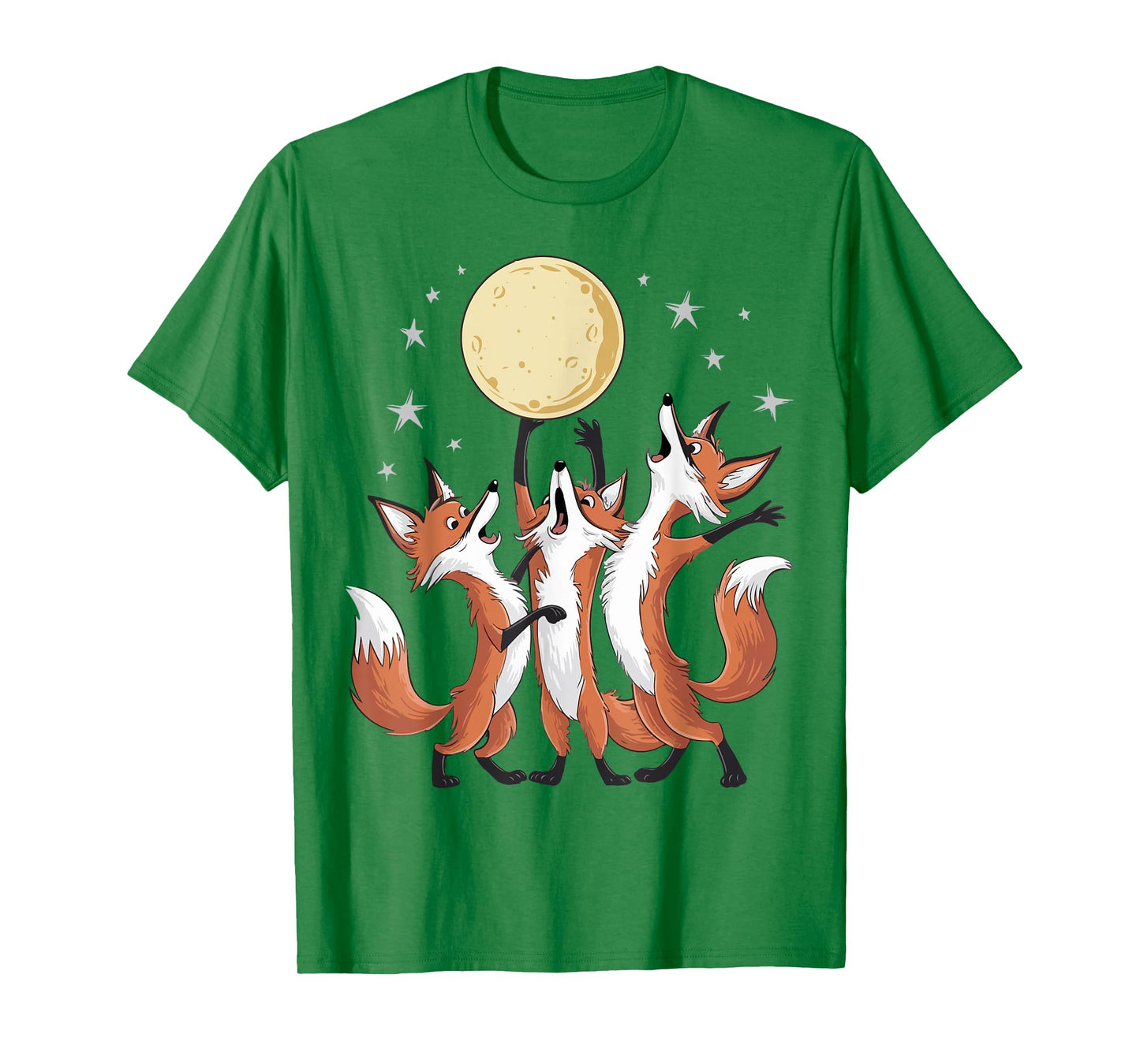 Funny Fox Howling At Moon Dad Mom Toddler Men Women Vintage T-Shirt