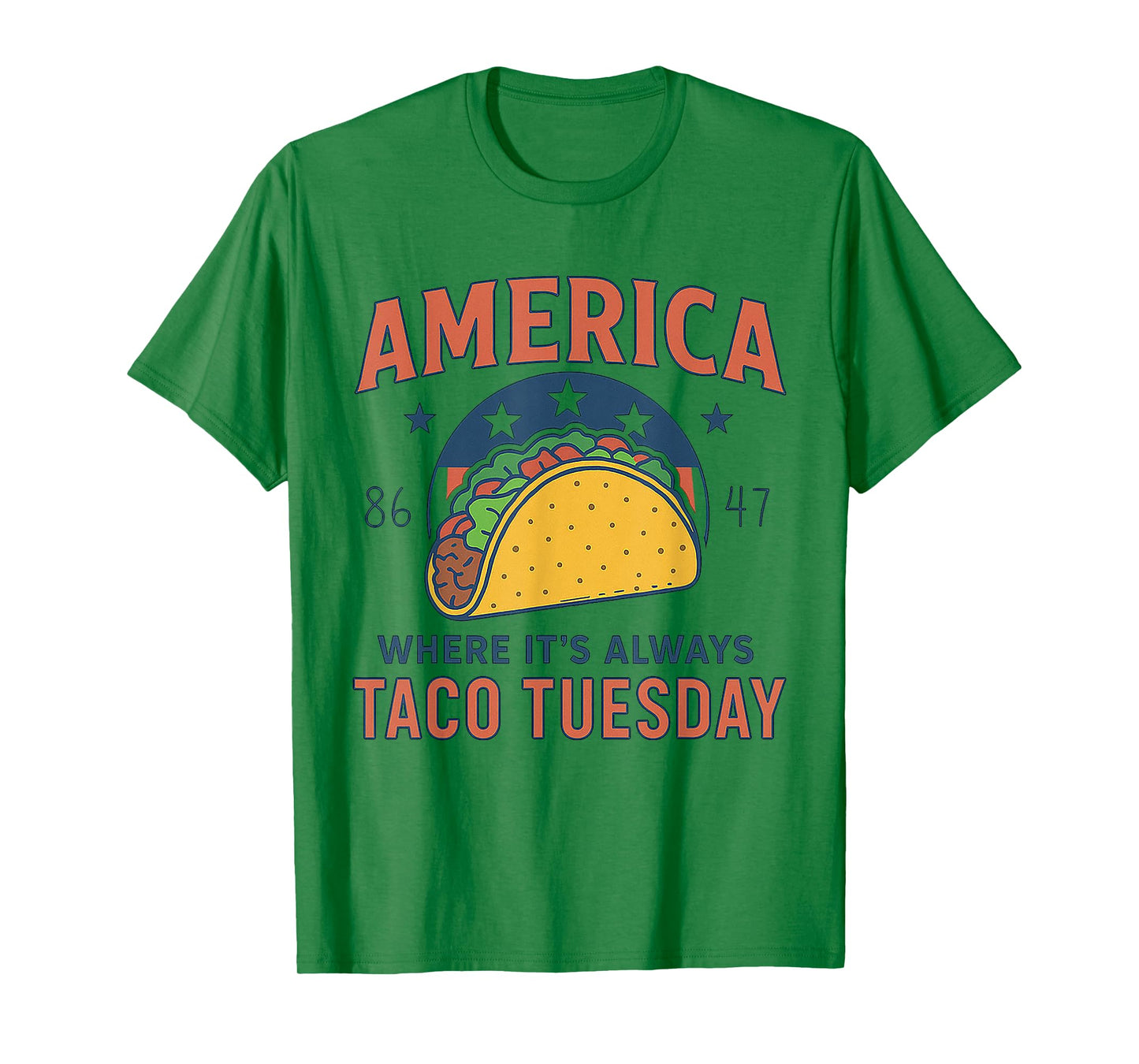 Retro America Where It's Always Taco Tuesday 4th Of July T-Shirt